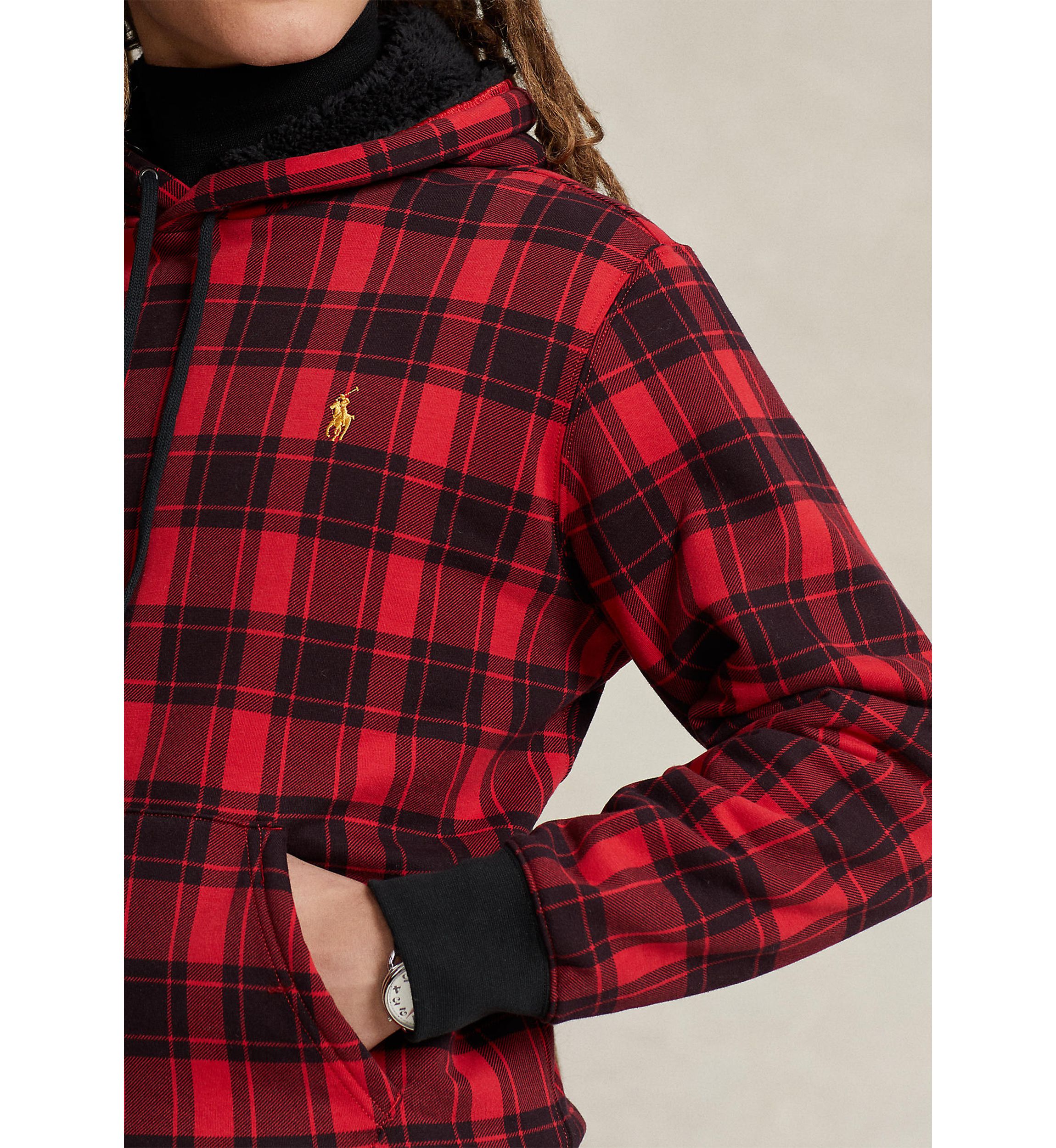 Plaid Pile Fleece Hoodie