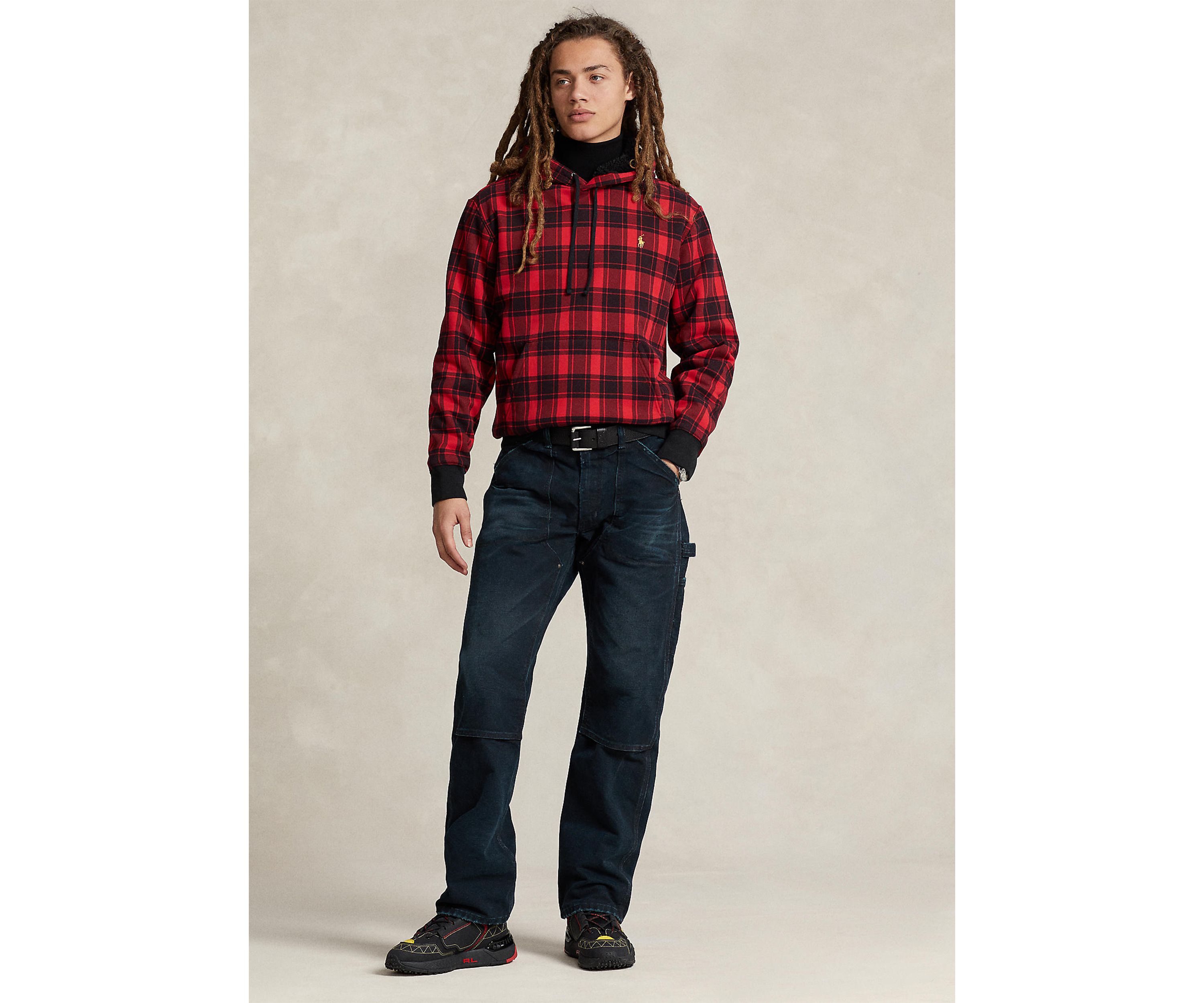Plaid Pile Fleece Hoodie