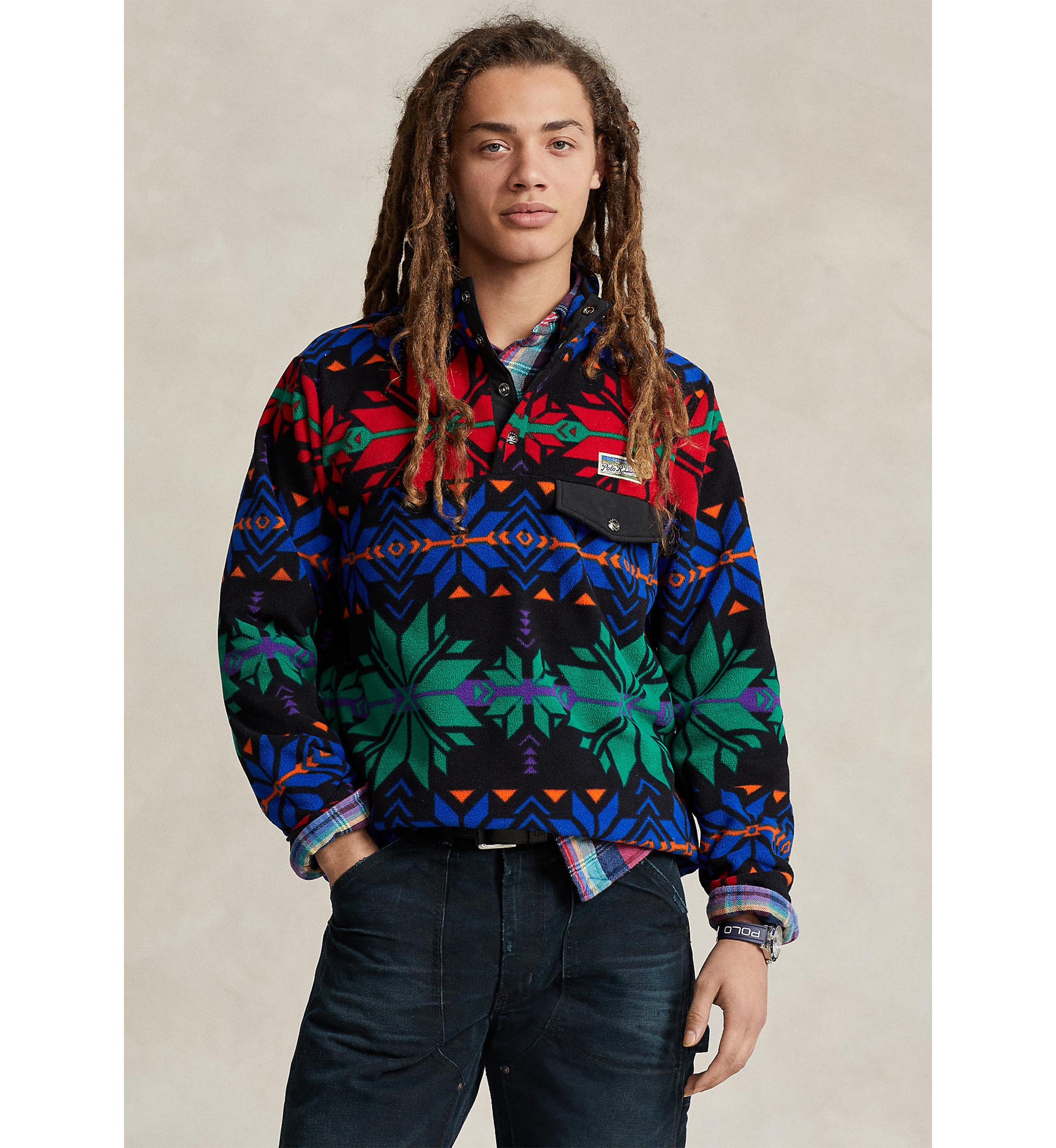 Snowflake Brushed Fleece Pullover Sweatshirt
