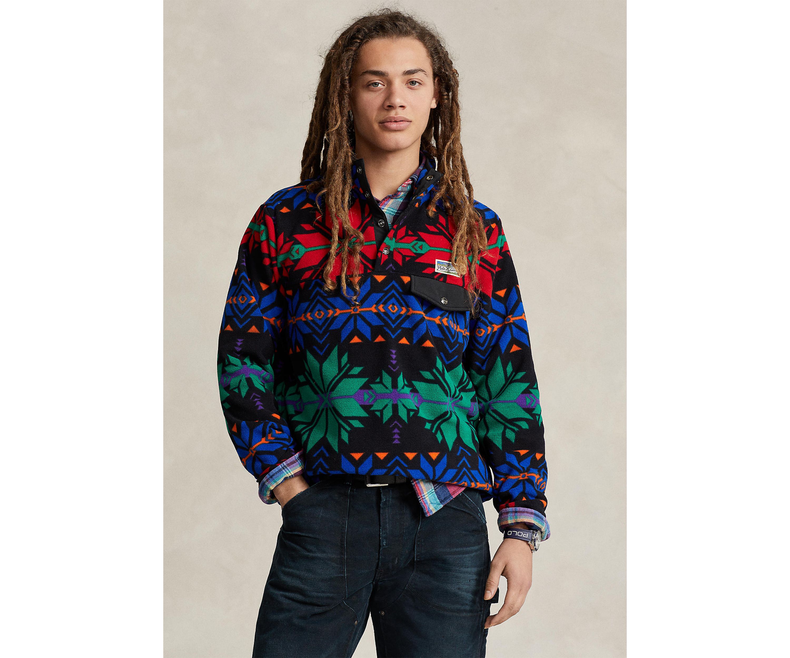 Snowflake Brushed Fleece Pullover Sweatshirt