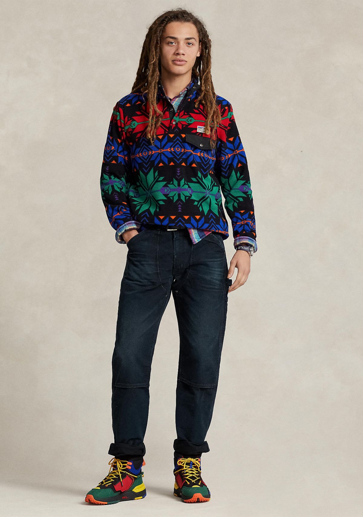 Snowflake Brushed Fleece Pullover Sweatshirt