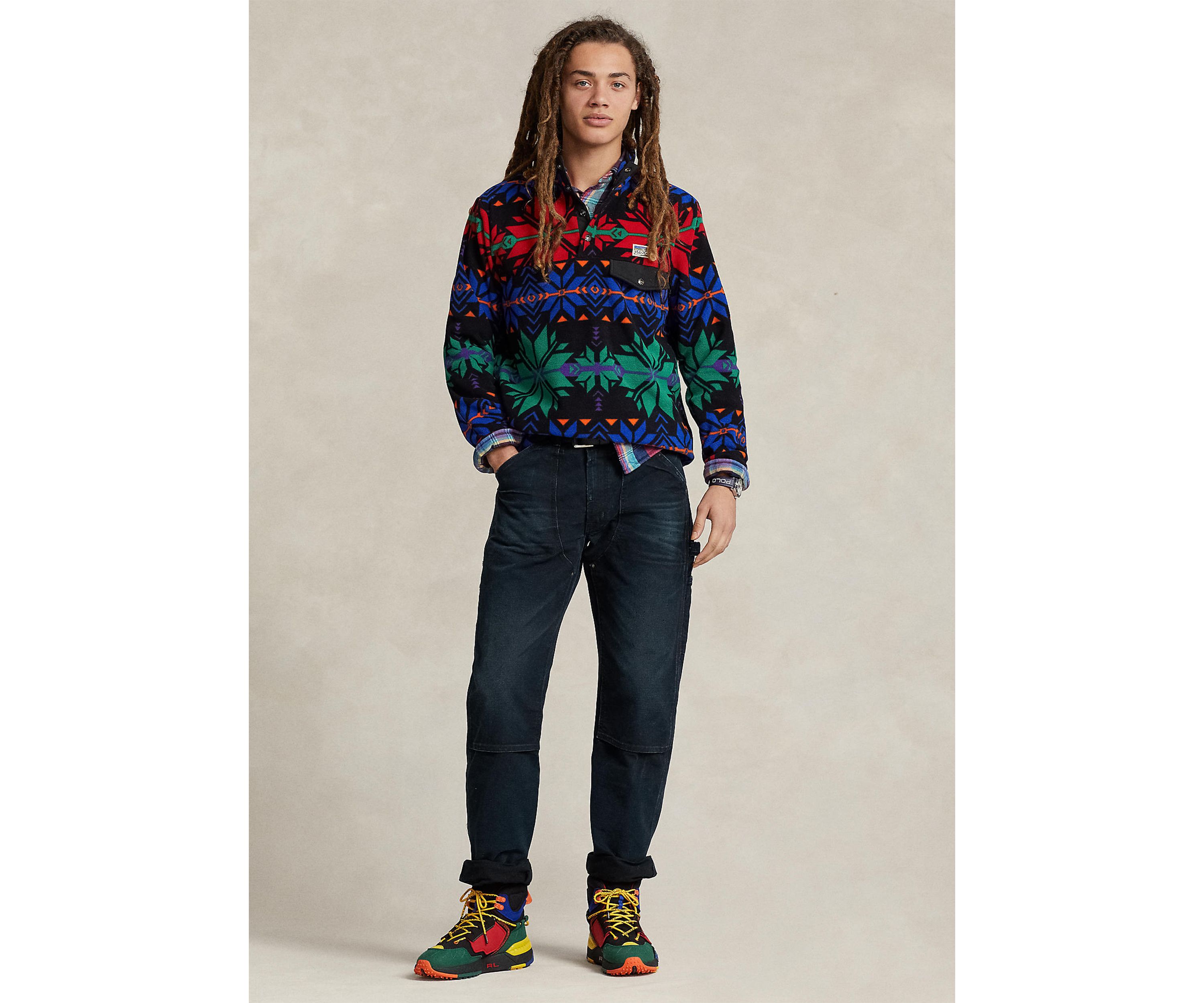 Snowflake Brushed Fleece Pullover Sweatshirt