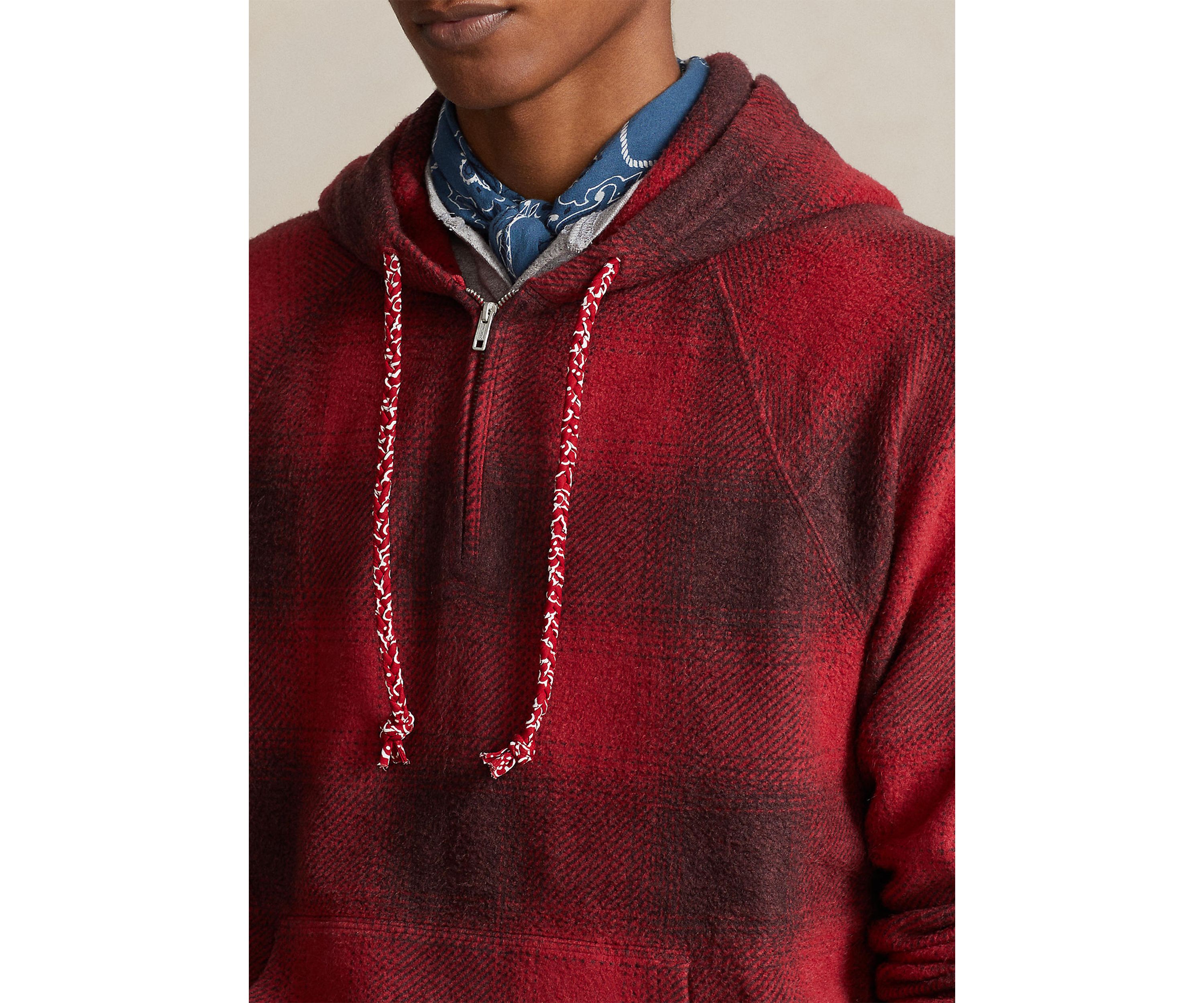 Plaid Brushed Fleece Hoodie