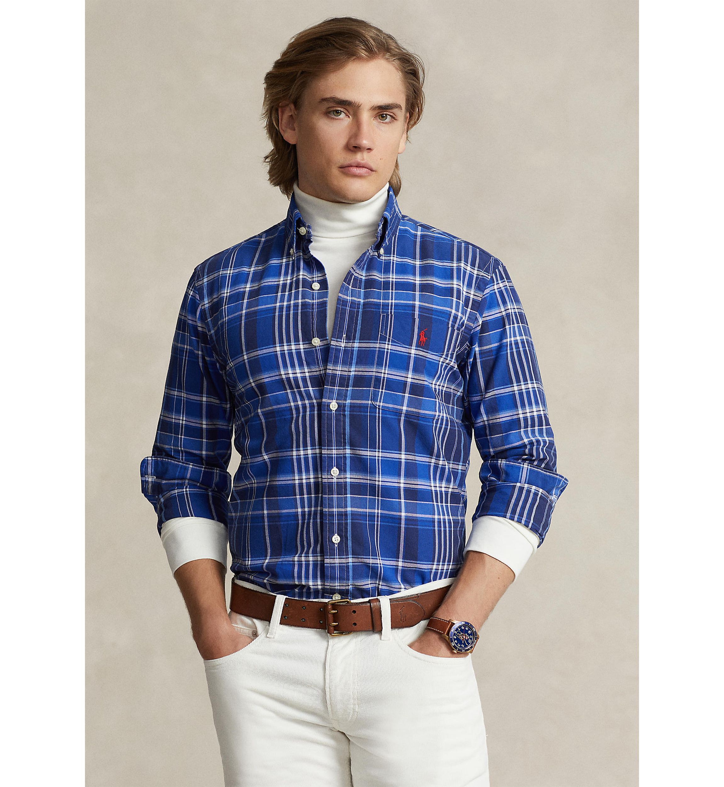 Classic Fit Plaid Oxford Shirt