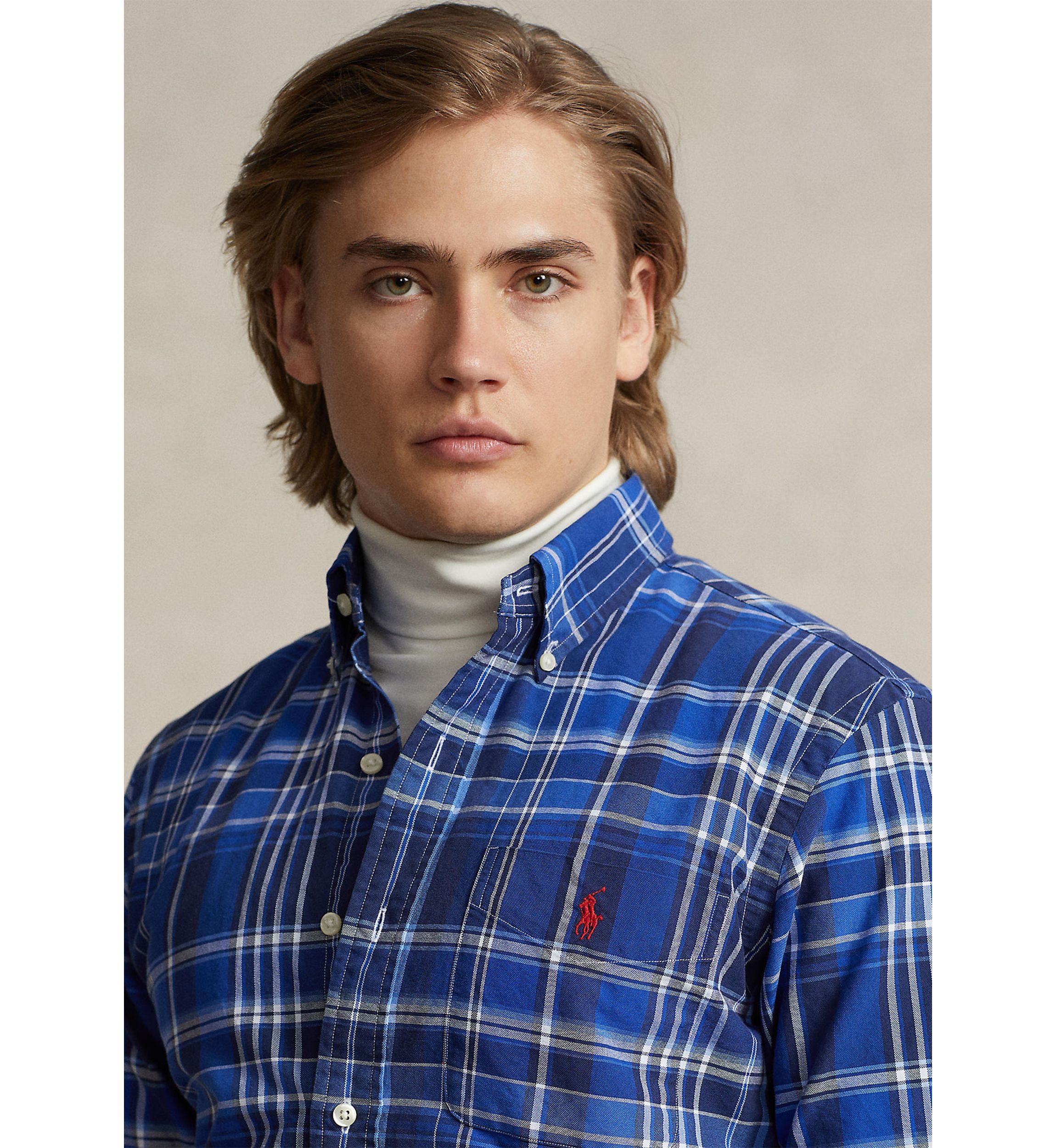 Classic Fit Plaid Oxford Shirt