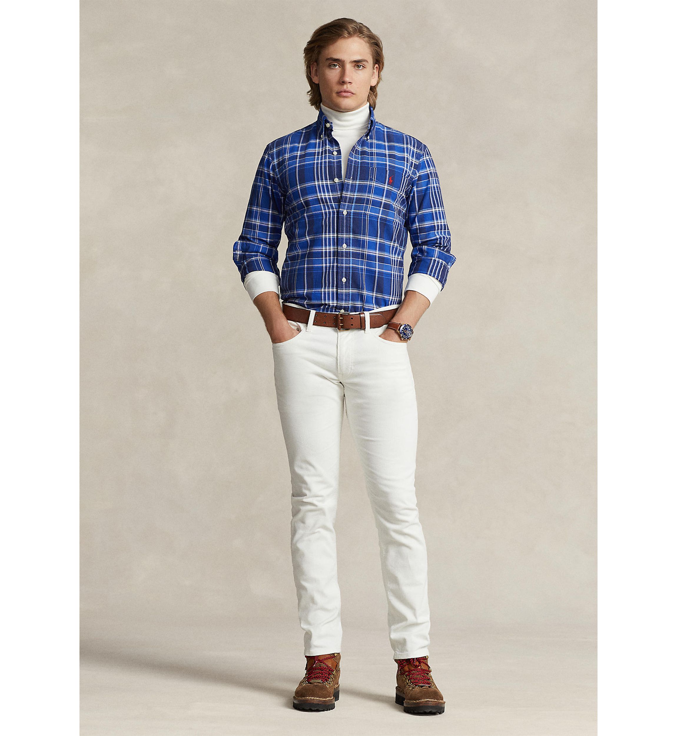 Classic Fit Plaid Oxford Shirt