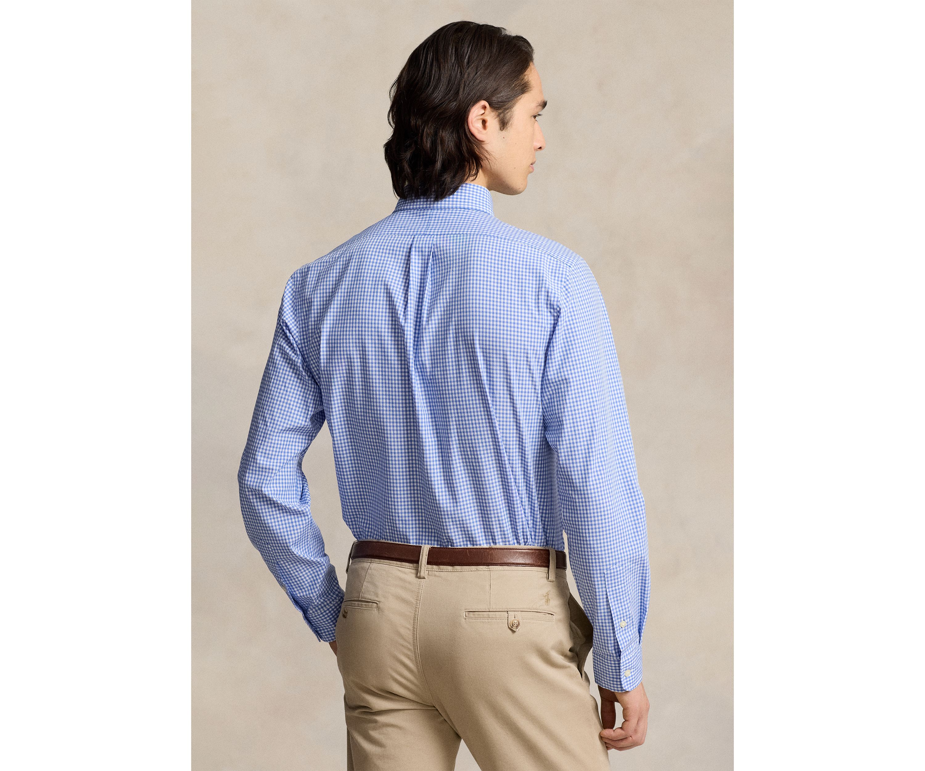 Slim Fit Checked Stretch Poplin Shirt