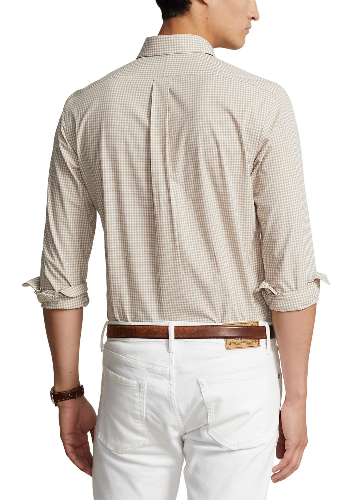 Classic Fit Gingham Stretch Poplin Shirt