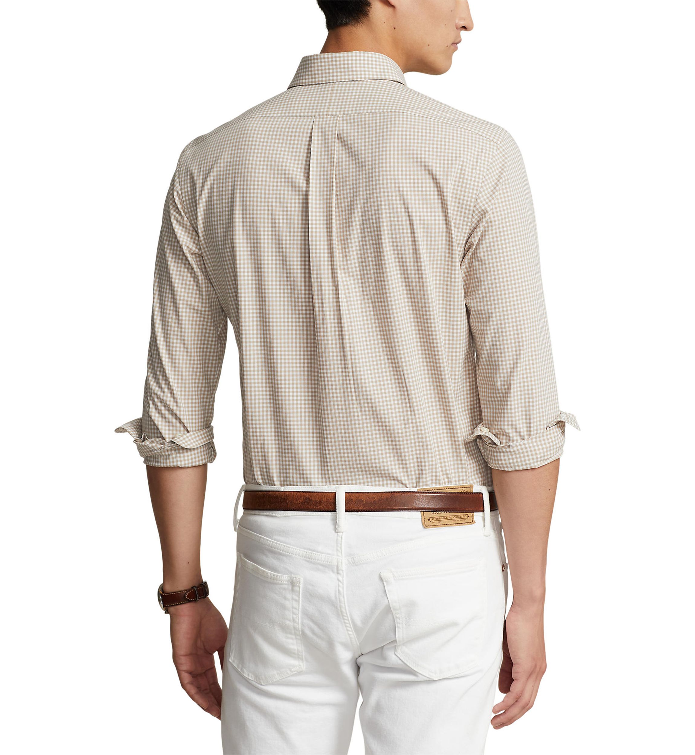 Classic Fit Gingham Stretch Poplin Shirt