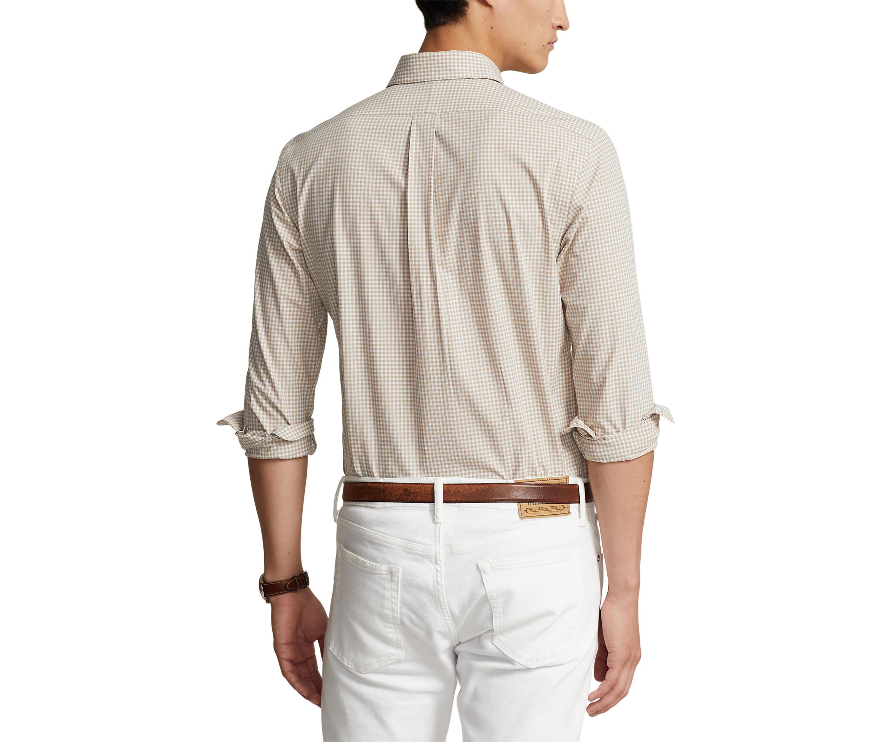 Classic Fit Gingham Stretch Poplin Shirt