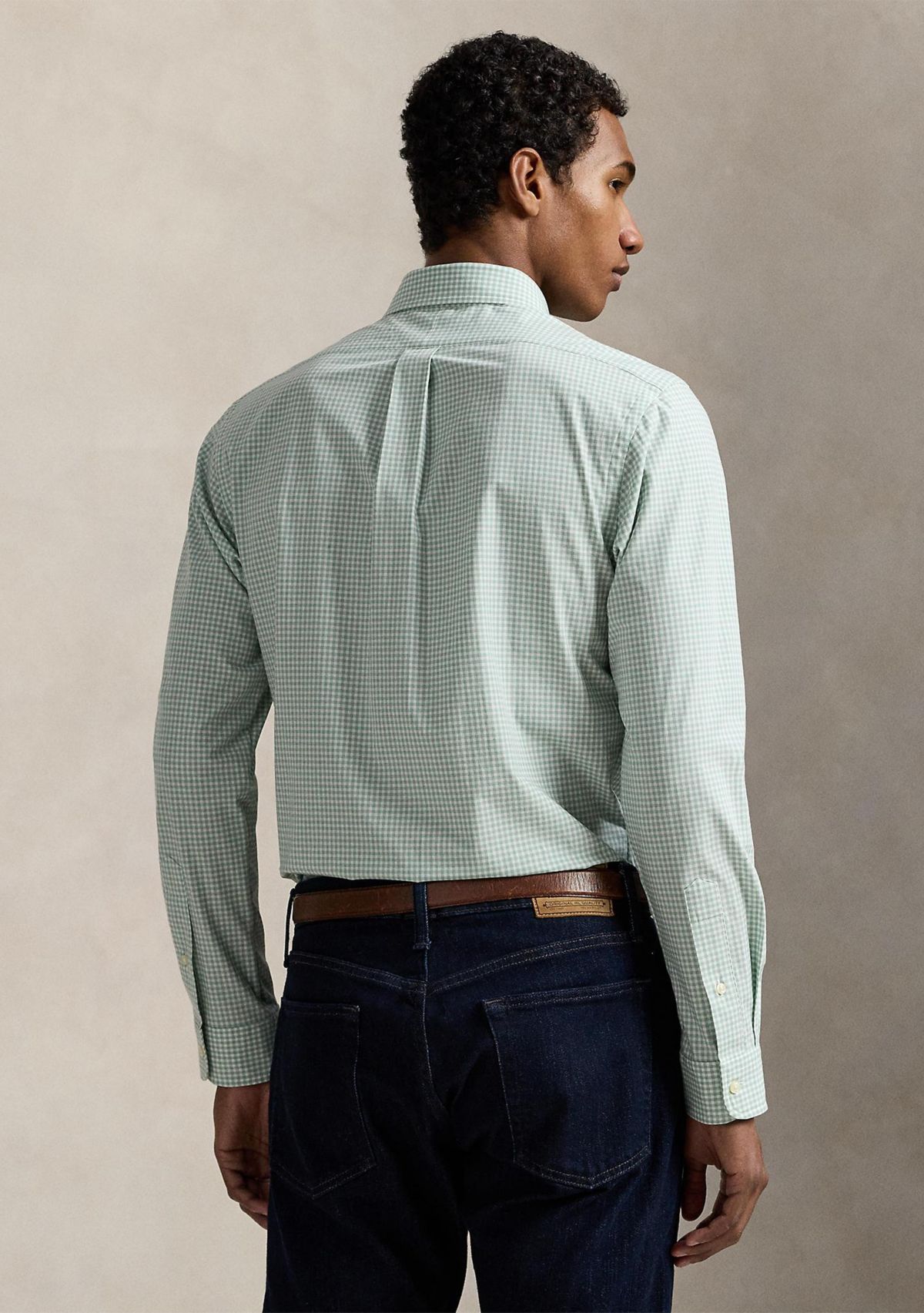 Classic Fit Gingham Stretch Poplin Shirt