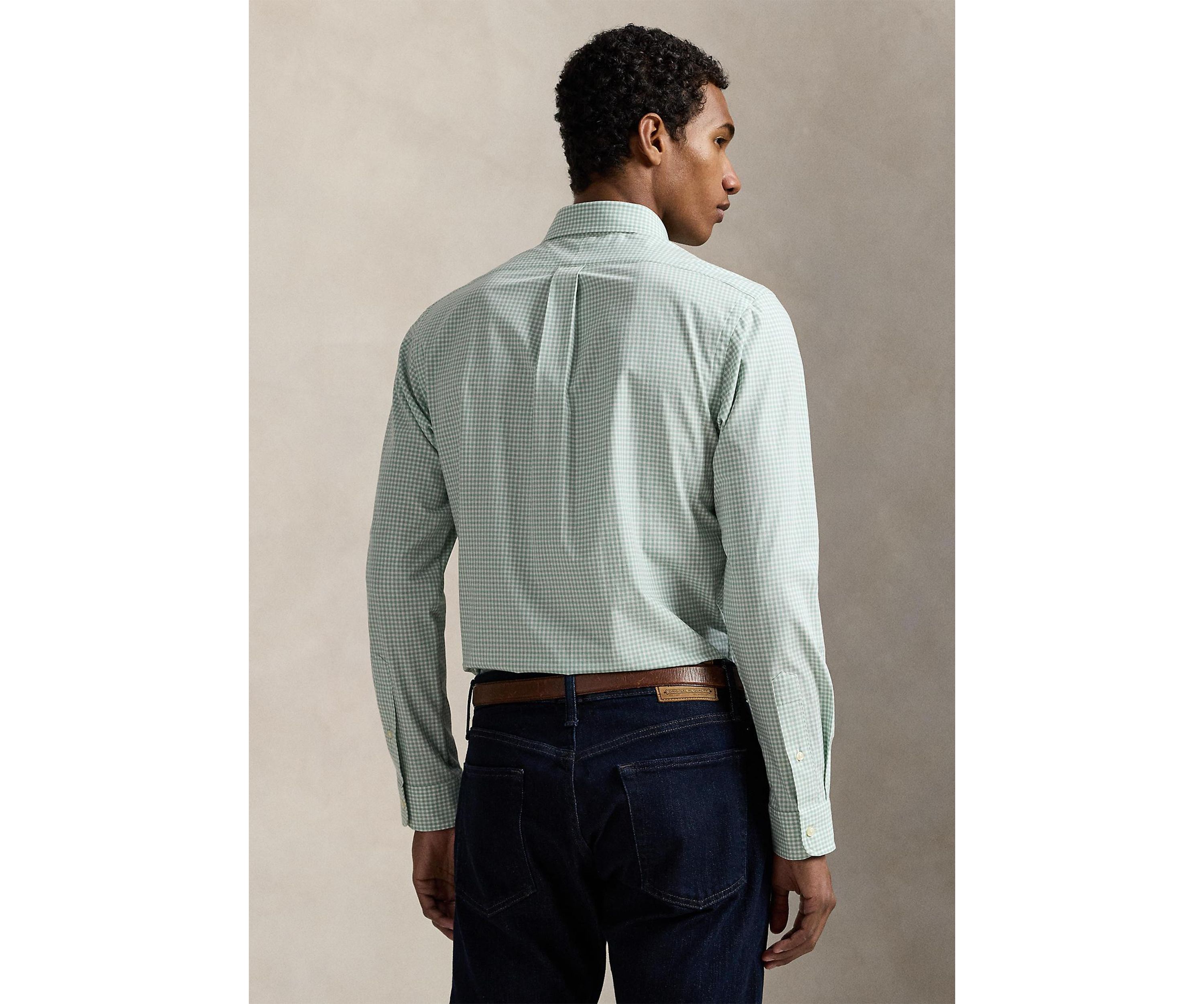 Classic Fit Gingham Stretch Poplin Shirt