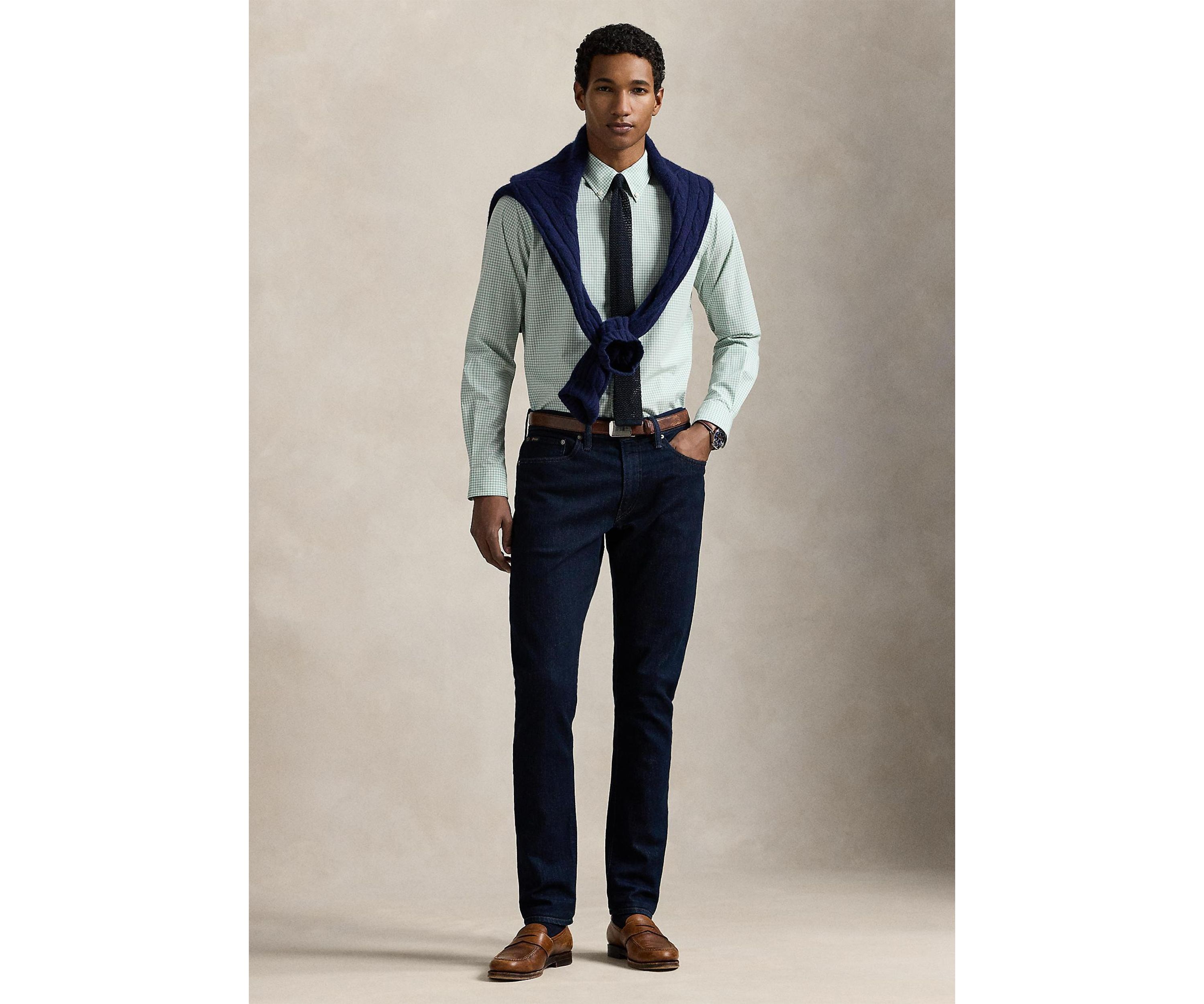 Classic Fit Gingham Stretch Poplin Shirt