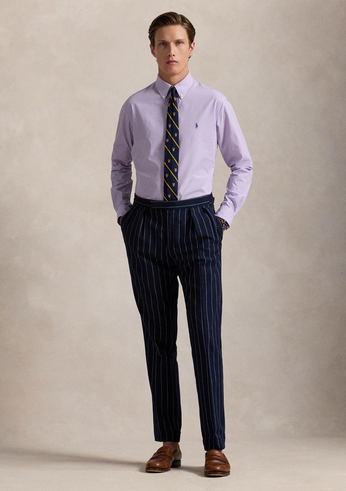 Slim Fit Gingham Stretch Poplin Shirt