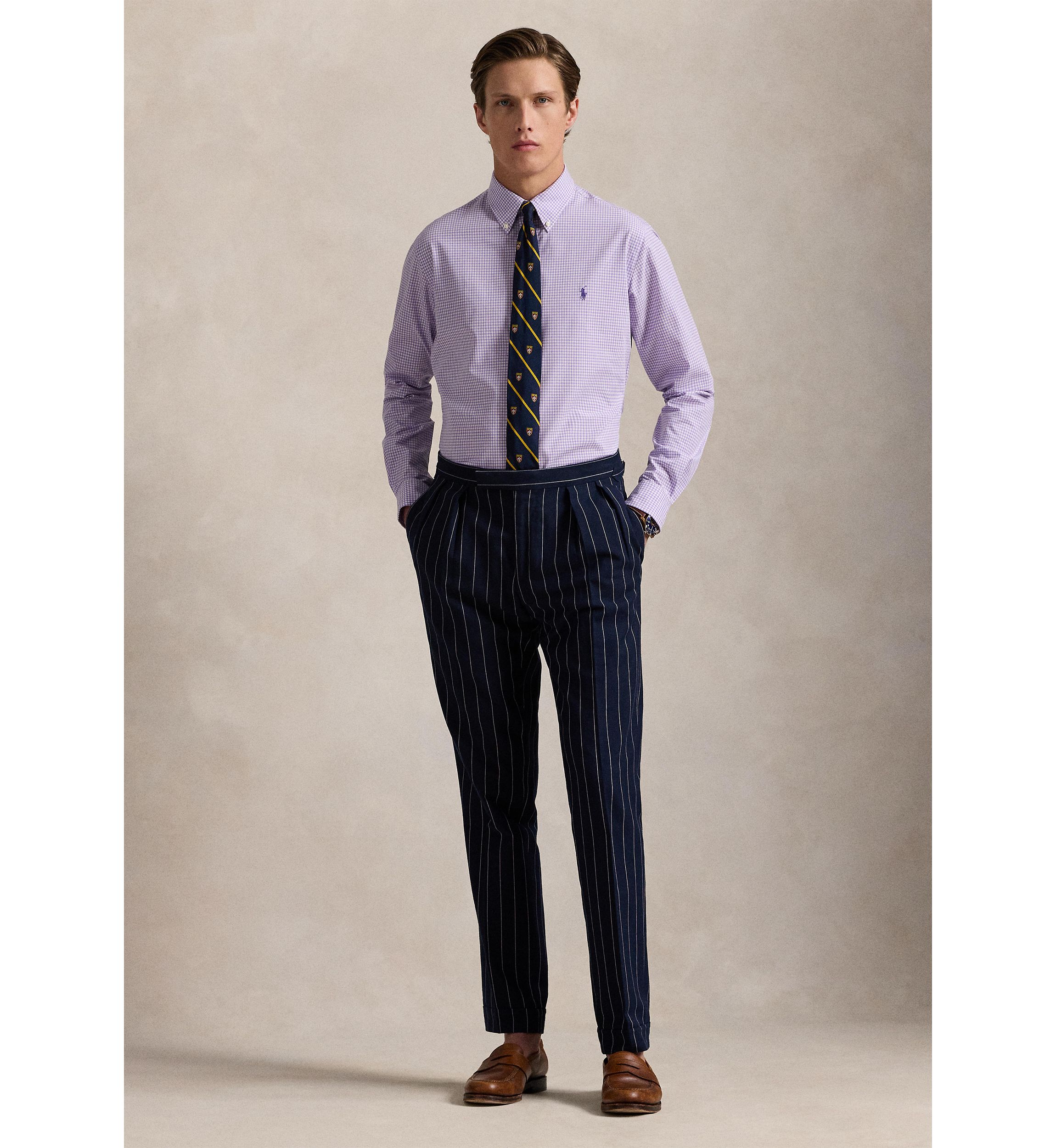 Slim Fit Gingham Stretch Poplin Shirt