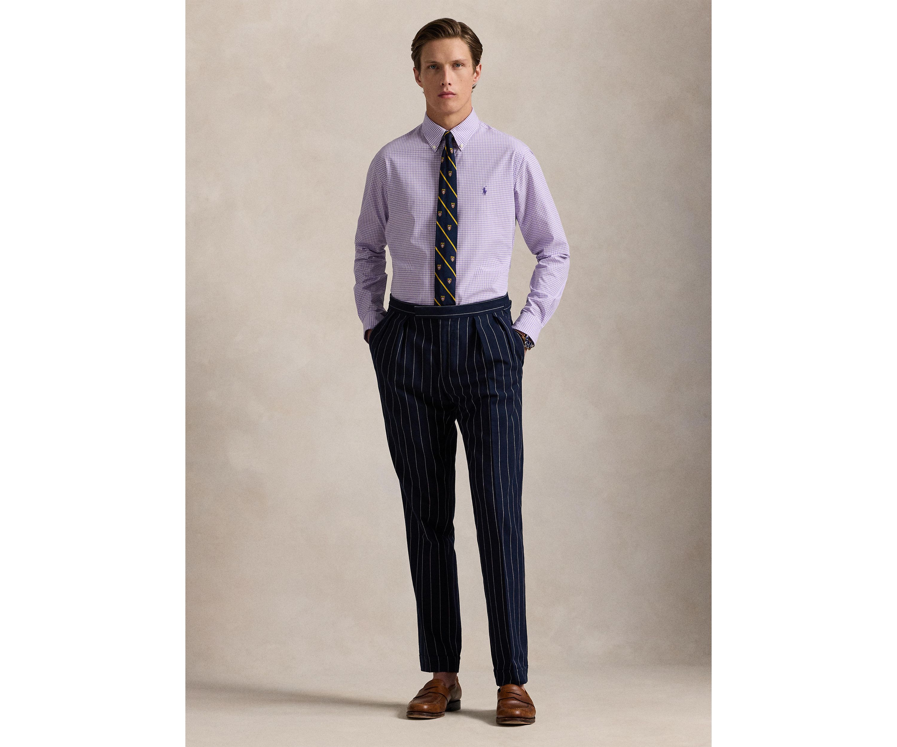 Slim Fit Gingham Stretch Poplin Shirt