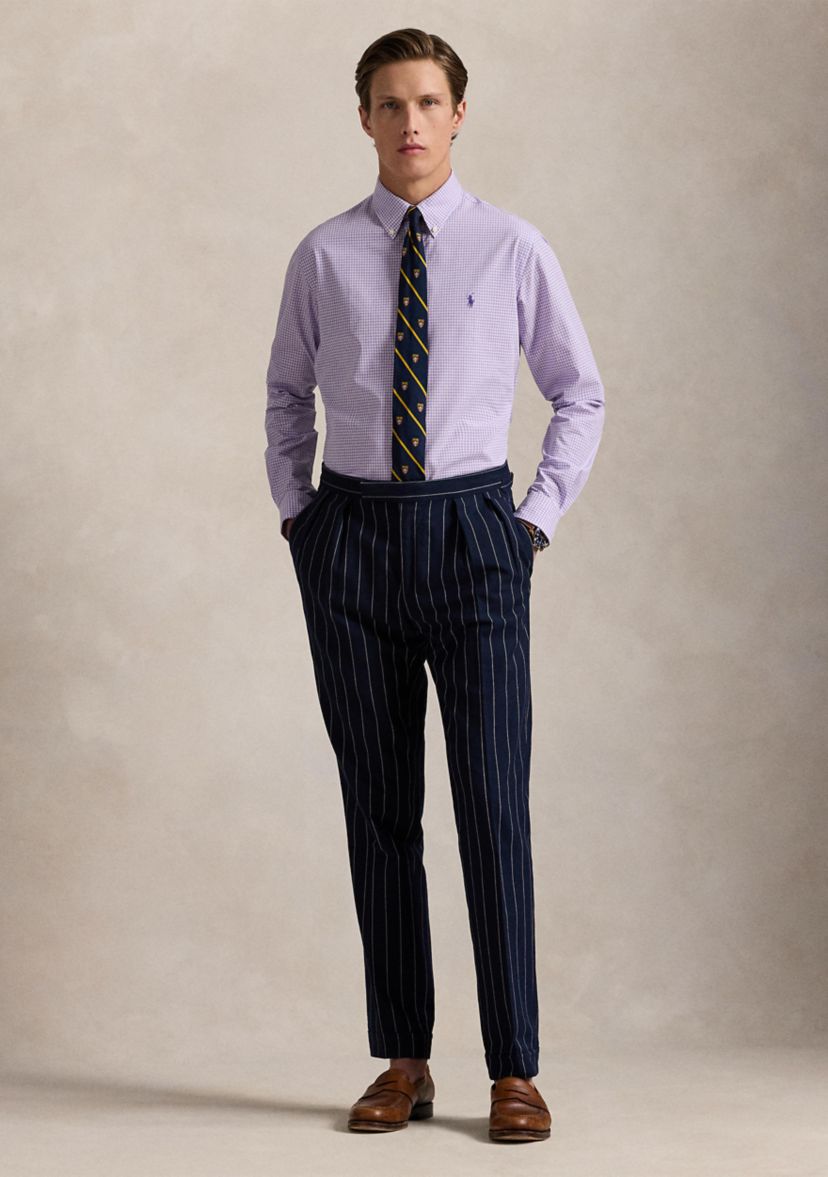 Slim Fit Gingham Stretch Poplin Shirt
