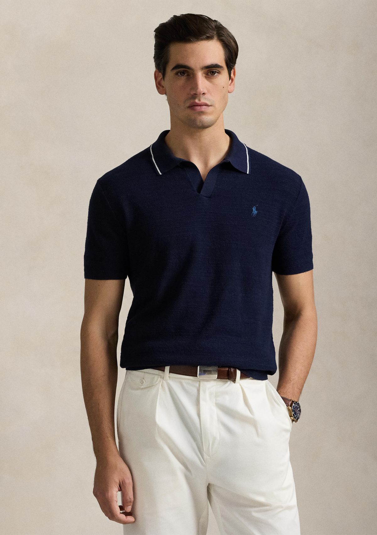 Textured Cotton Linen Sweater