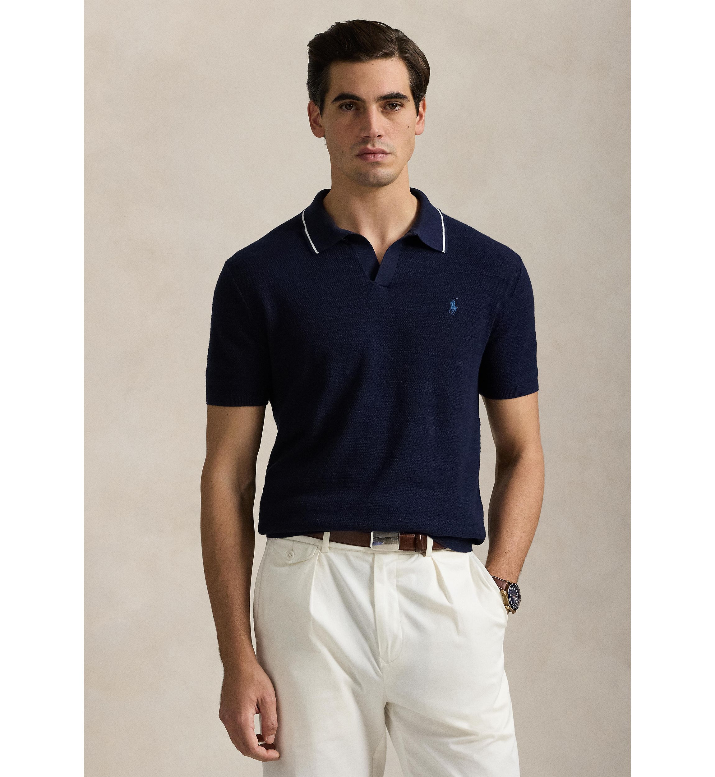 Textured Cotton Linen Sweater