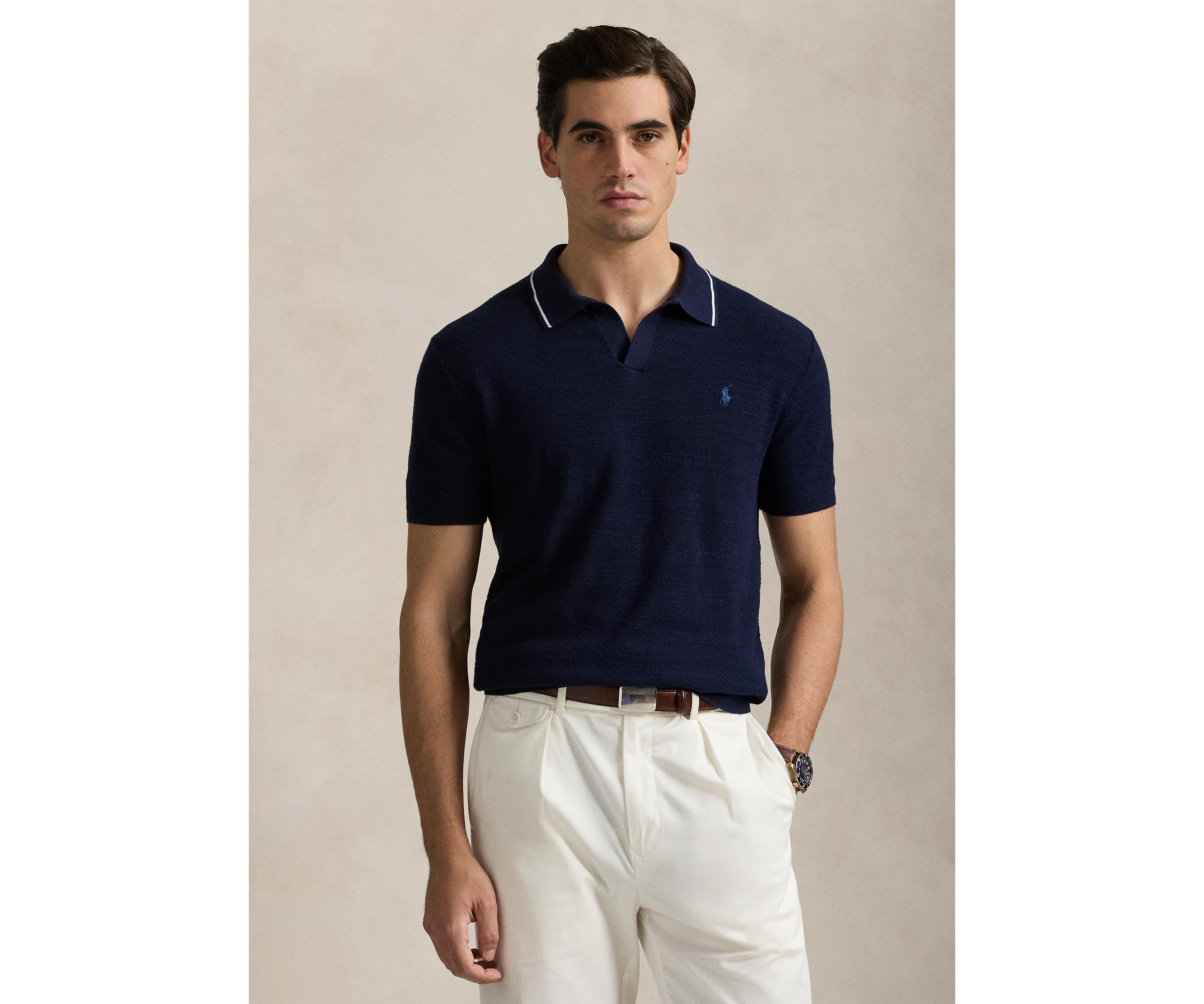 Textured Cotton Linen Sweater