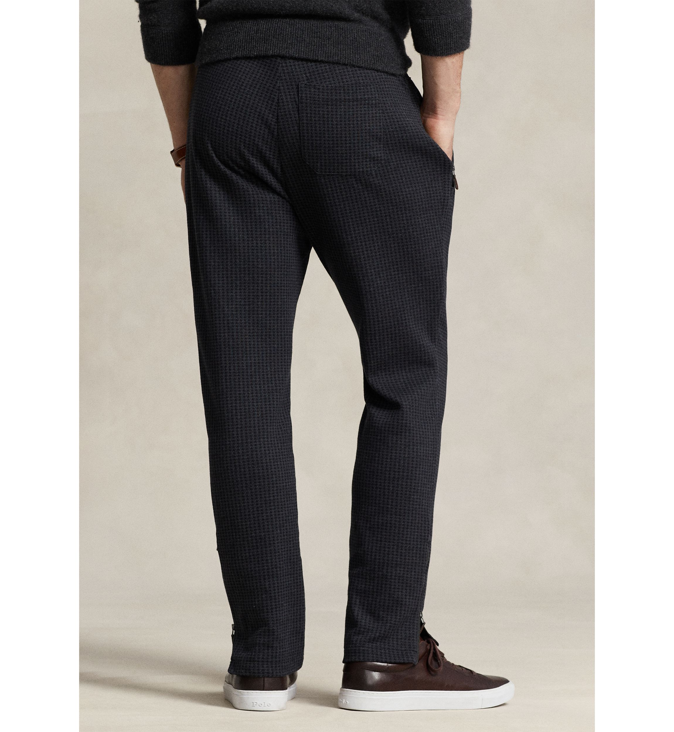 Herringbone Double-Knit Jersey Jogger Pants