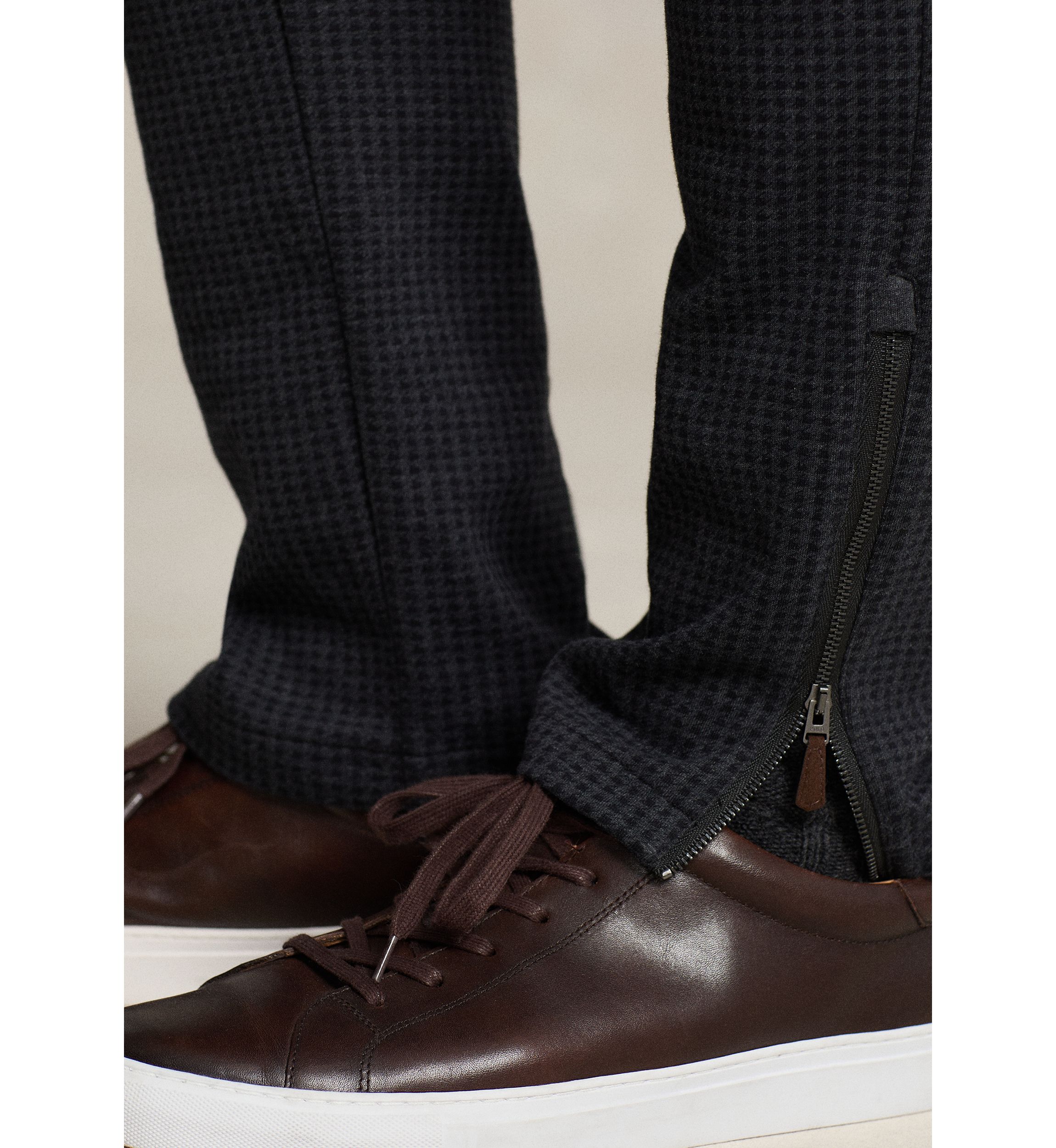Herringbone Double-Knit Jersey Jogger Pants