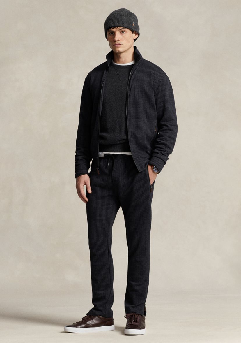 Herringbone Double-Knit Jersey Jogger Pants