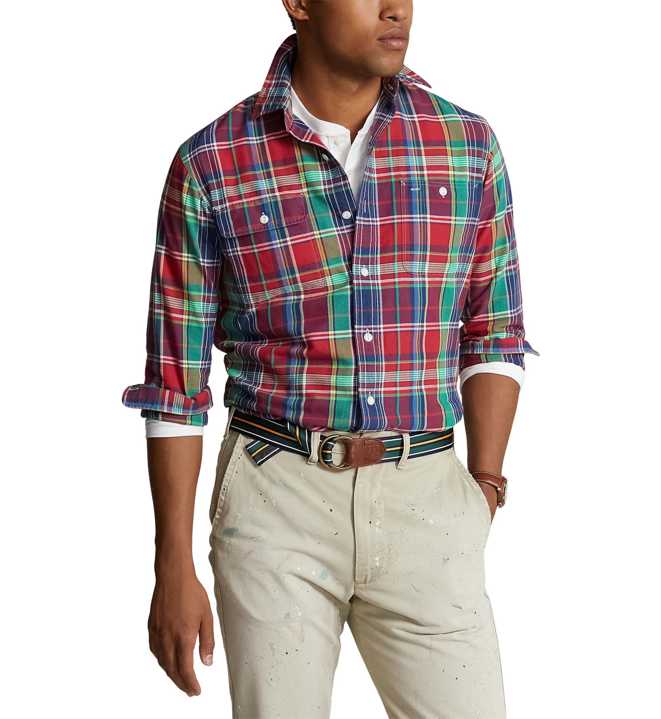 Classic Fit Plaid Oxford Workshirt