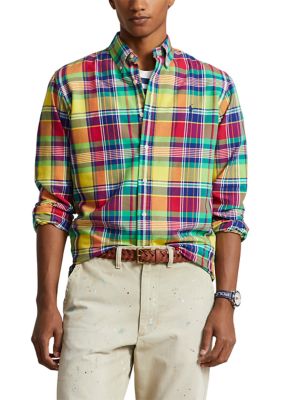 TGEC Men Plaid Shirt, Mens Long Sleeve Button Down Plaid Shirt Skin  Friendly Check Print for Office (40) : : Clothing & Accessories