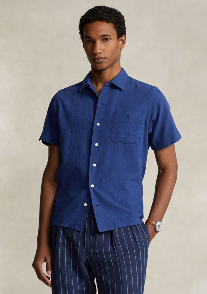 Classic Fit Linen Cotton Camp Shirt