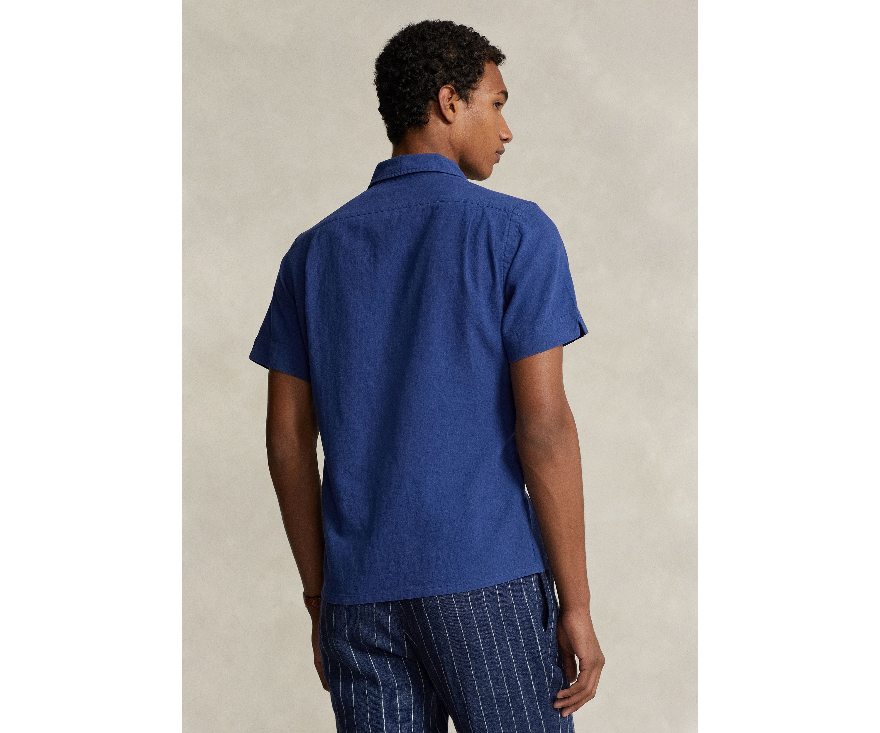 Classic Fit Linen Cotton Camp Shirt