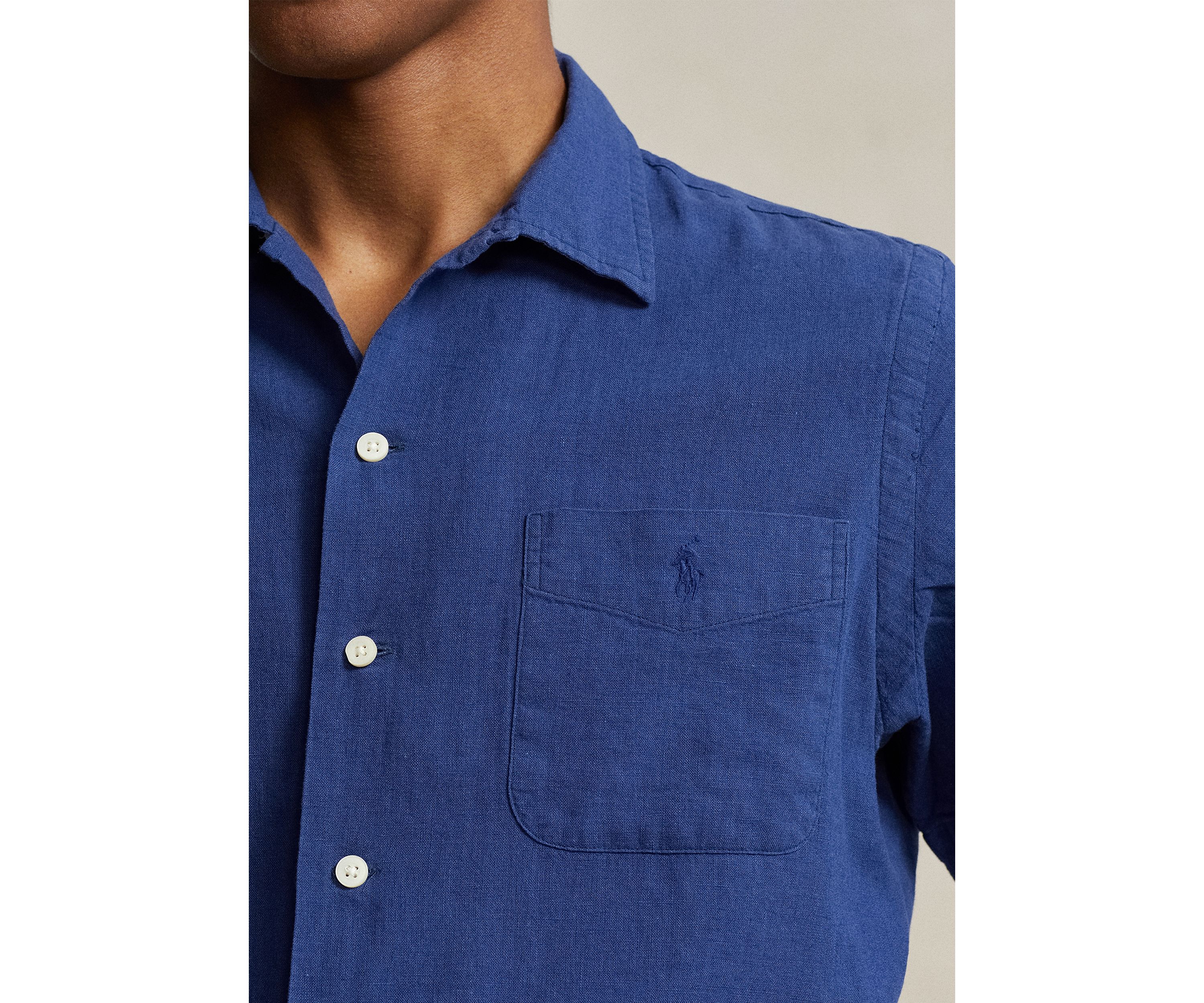 Classic Fit Linen Cotton Camp Shirt