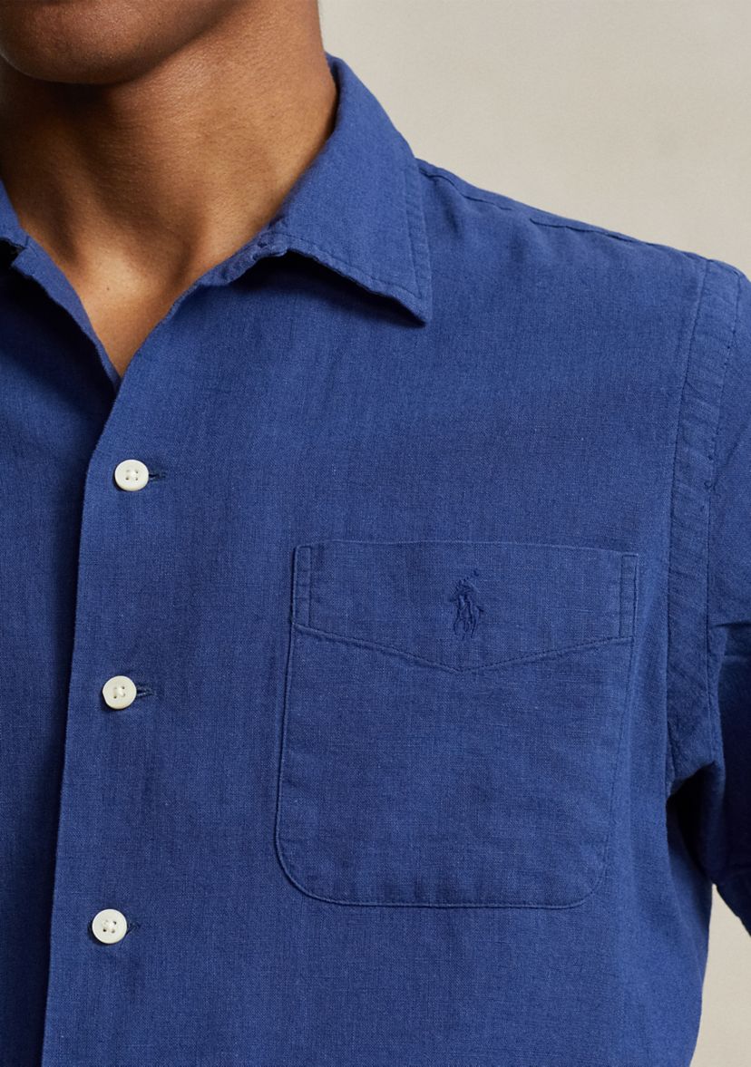 Classic Fit Linen Cotton Camp Shirt