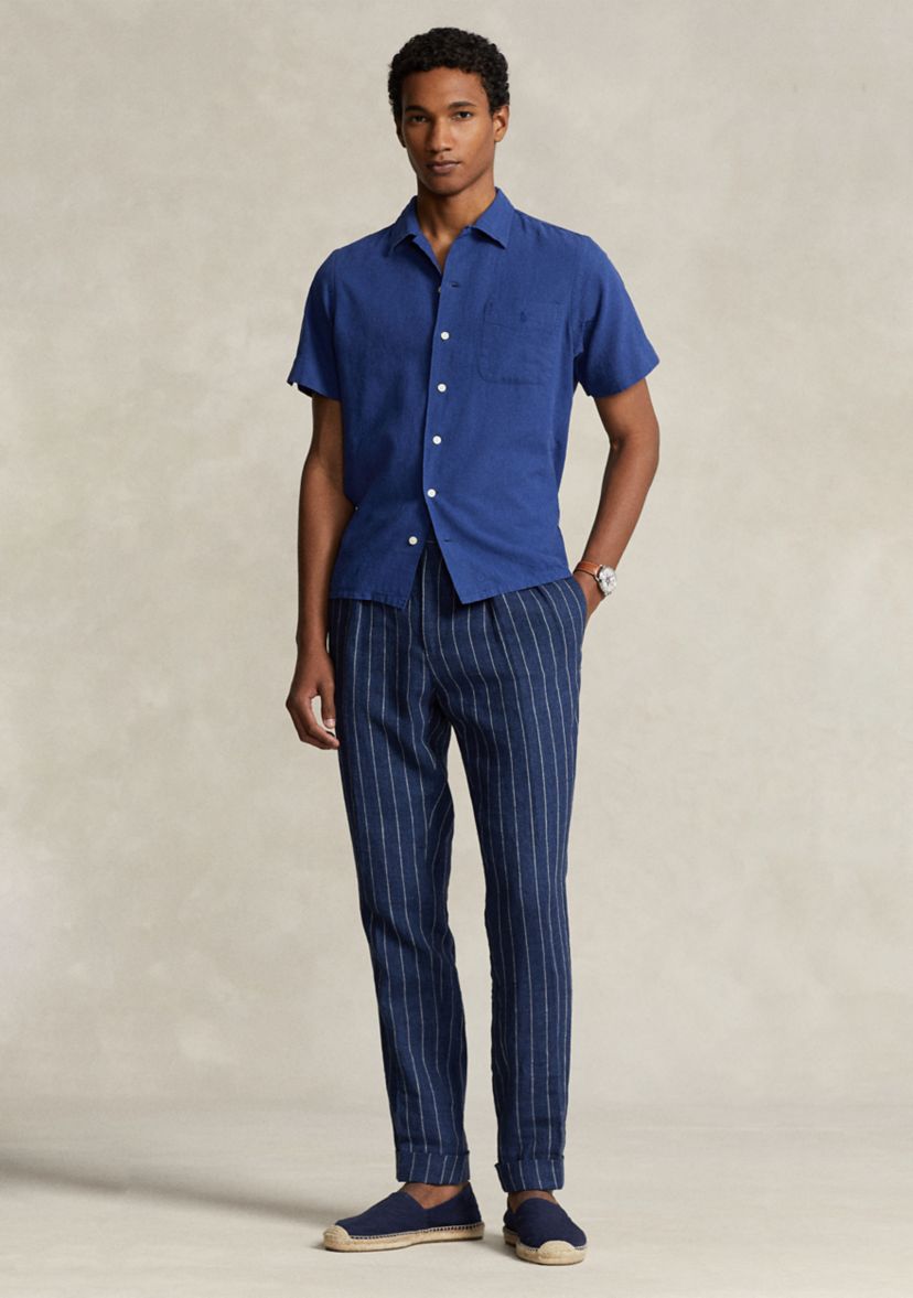 Classic Fit Linen Cotton Camp Shirt