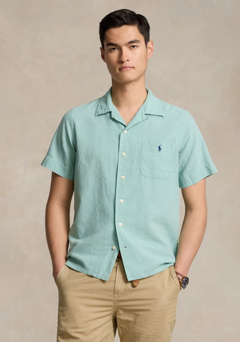 Classic Fit Linen Cotton Camp Shirt