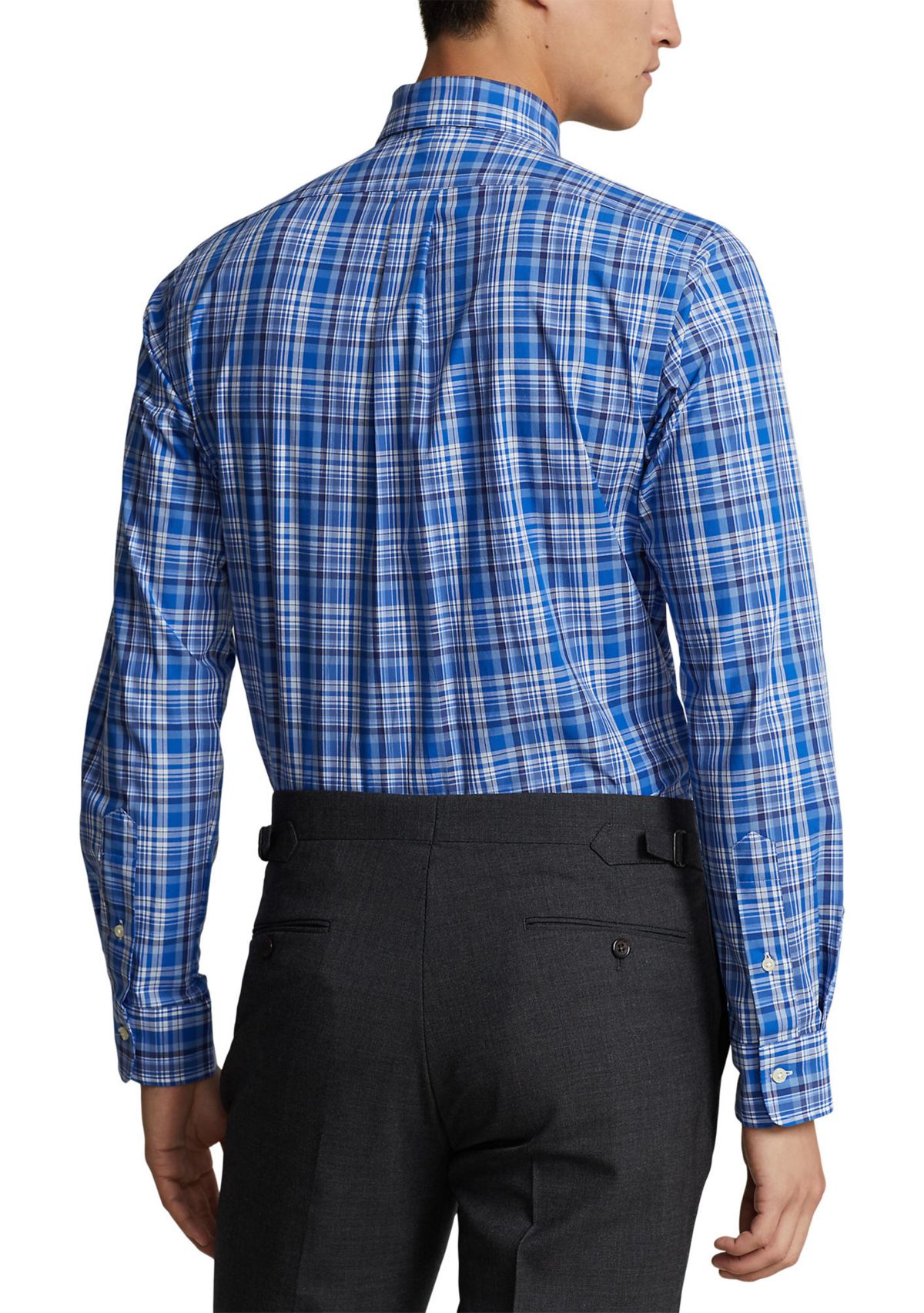 Classic Fit Plaid Stretch Poplin Shirt