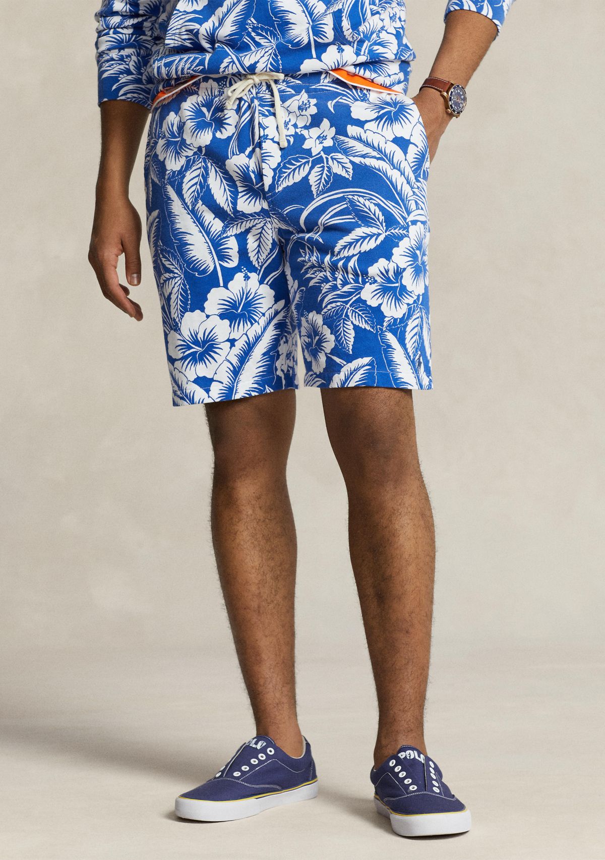 Monstera Print Spa Terry Shorts