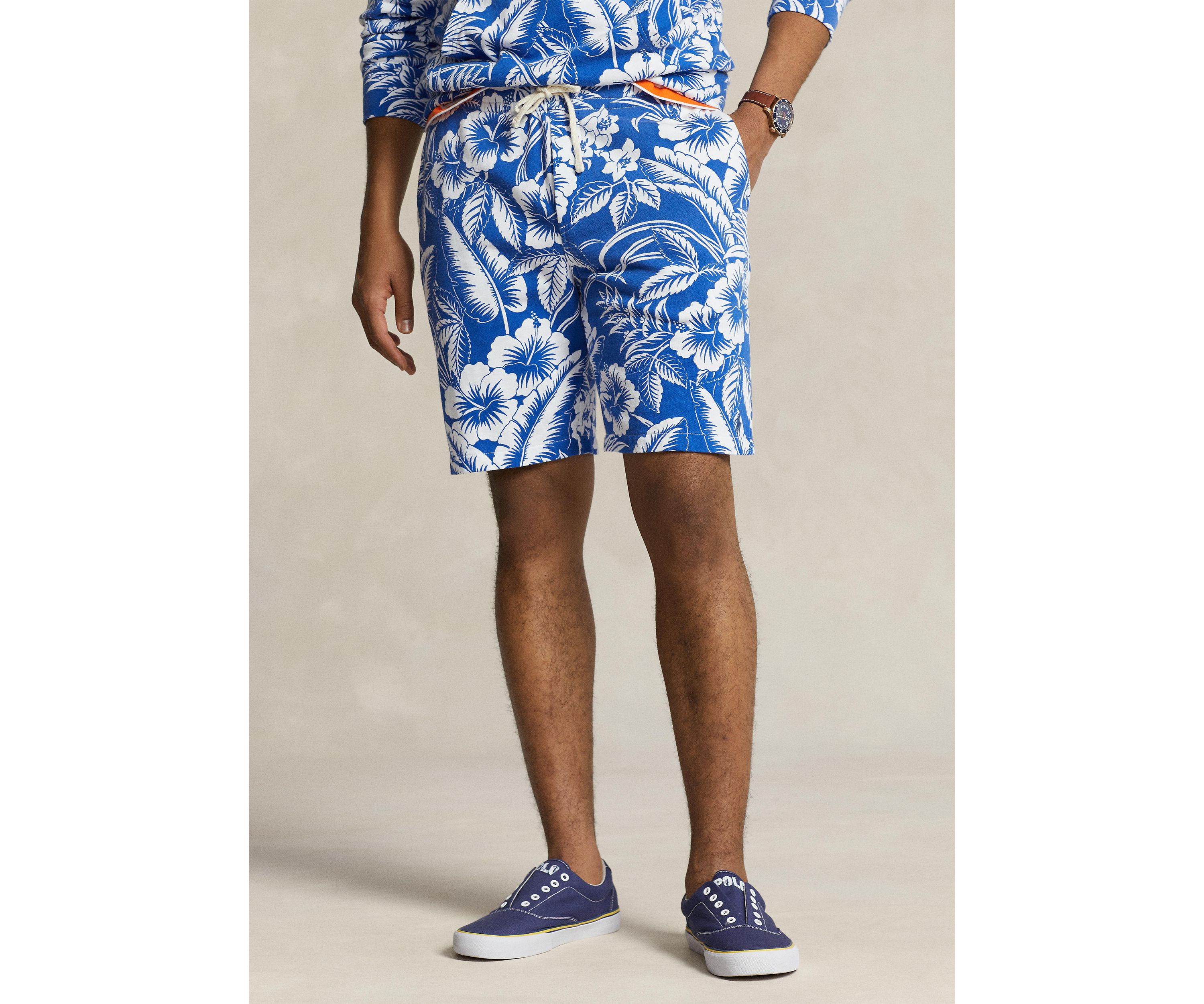 Monstera Print Spa Terry Shorts
