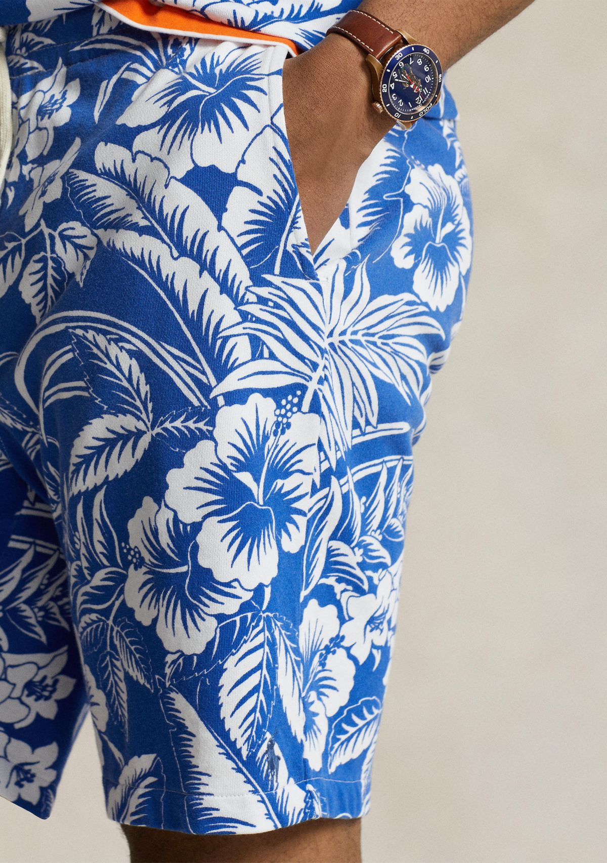 Monstera Print Spa Terry Shorts