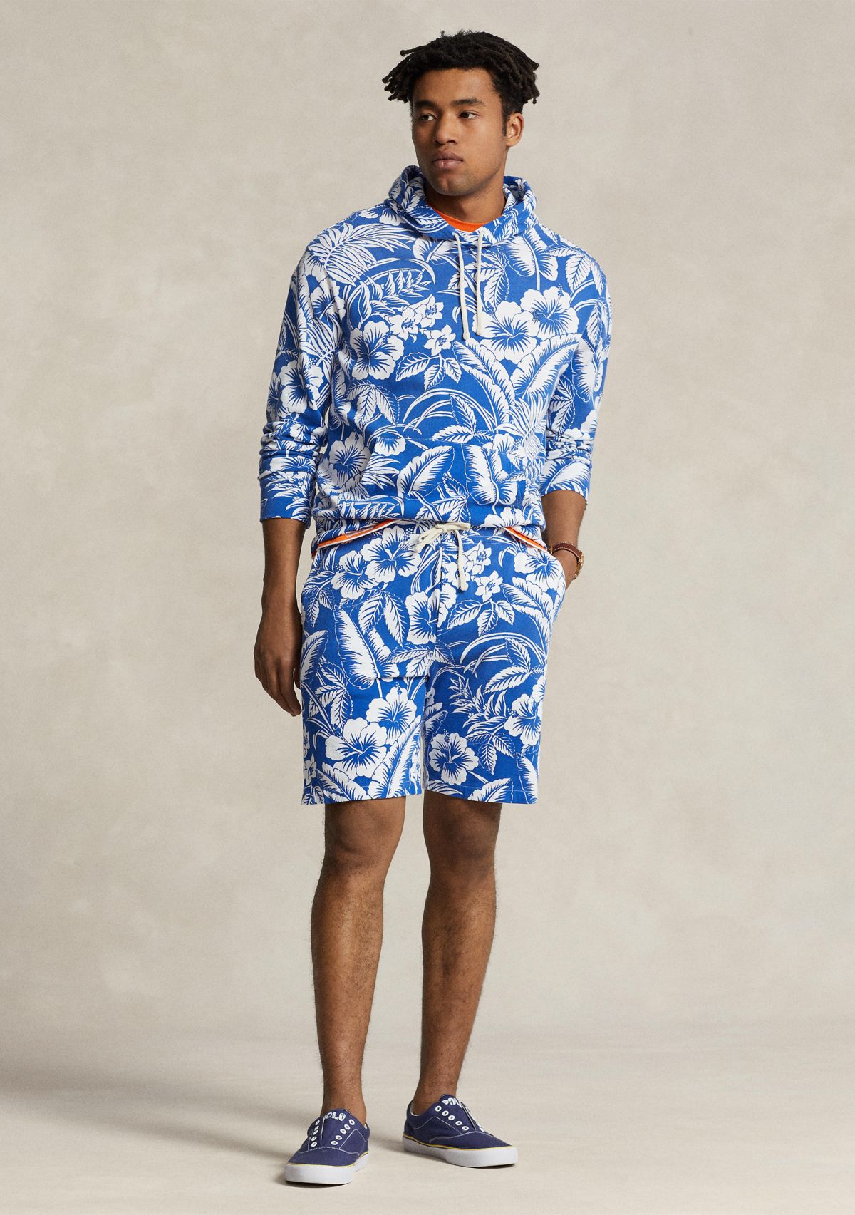 Monstera Print Spa Terry Shorts