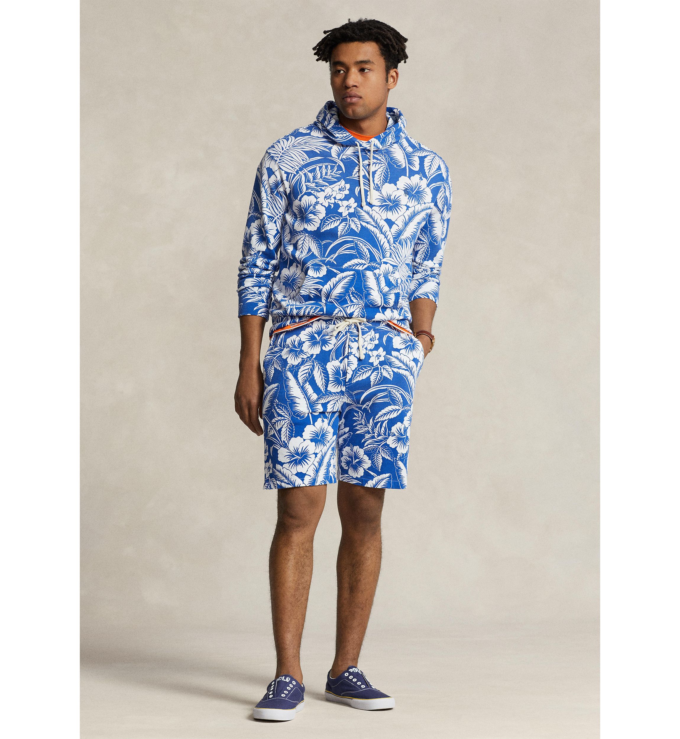 Monstera Print Spa Terry Shorts