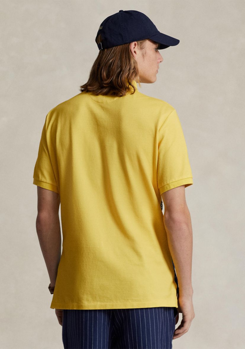 Printed Short Sleeve Mesh Polo Shirt