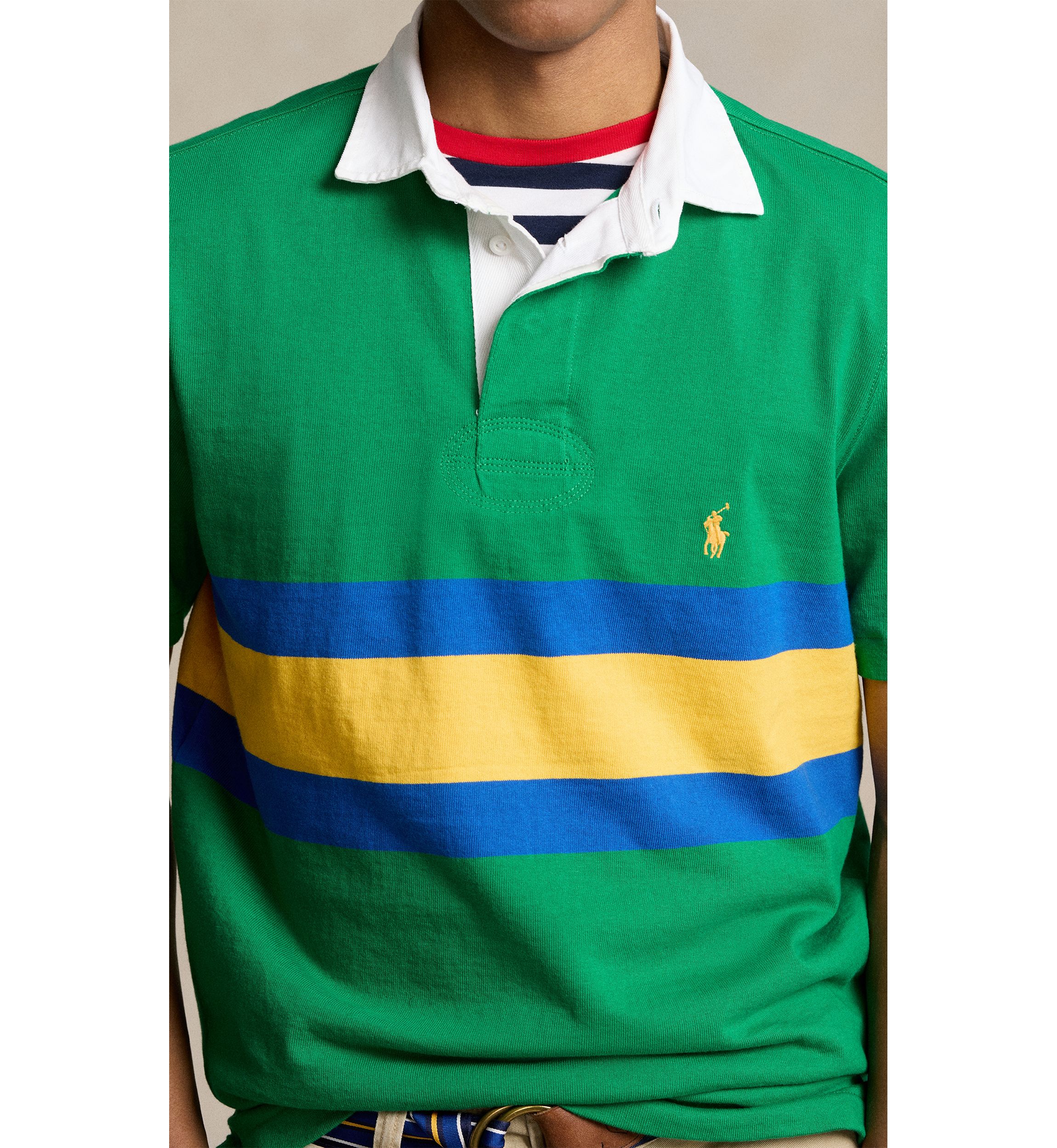 Classic Fit Striped Jersey Rugby Shirt