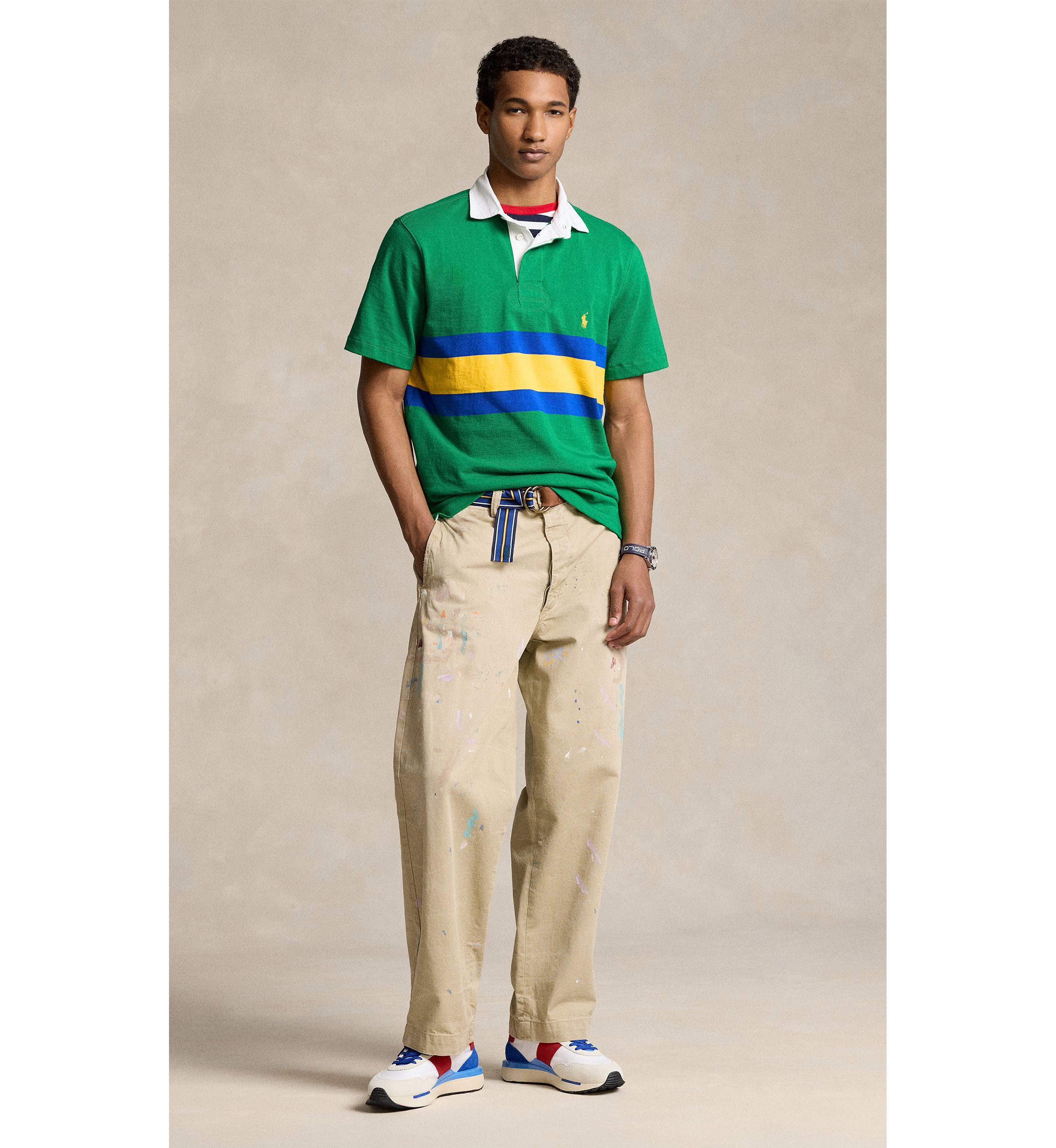 Classic Fit Striped Jersey Rugby Shirt