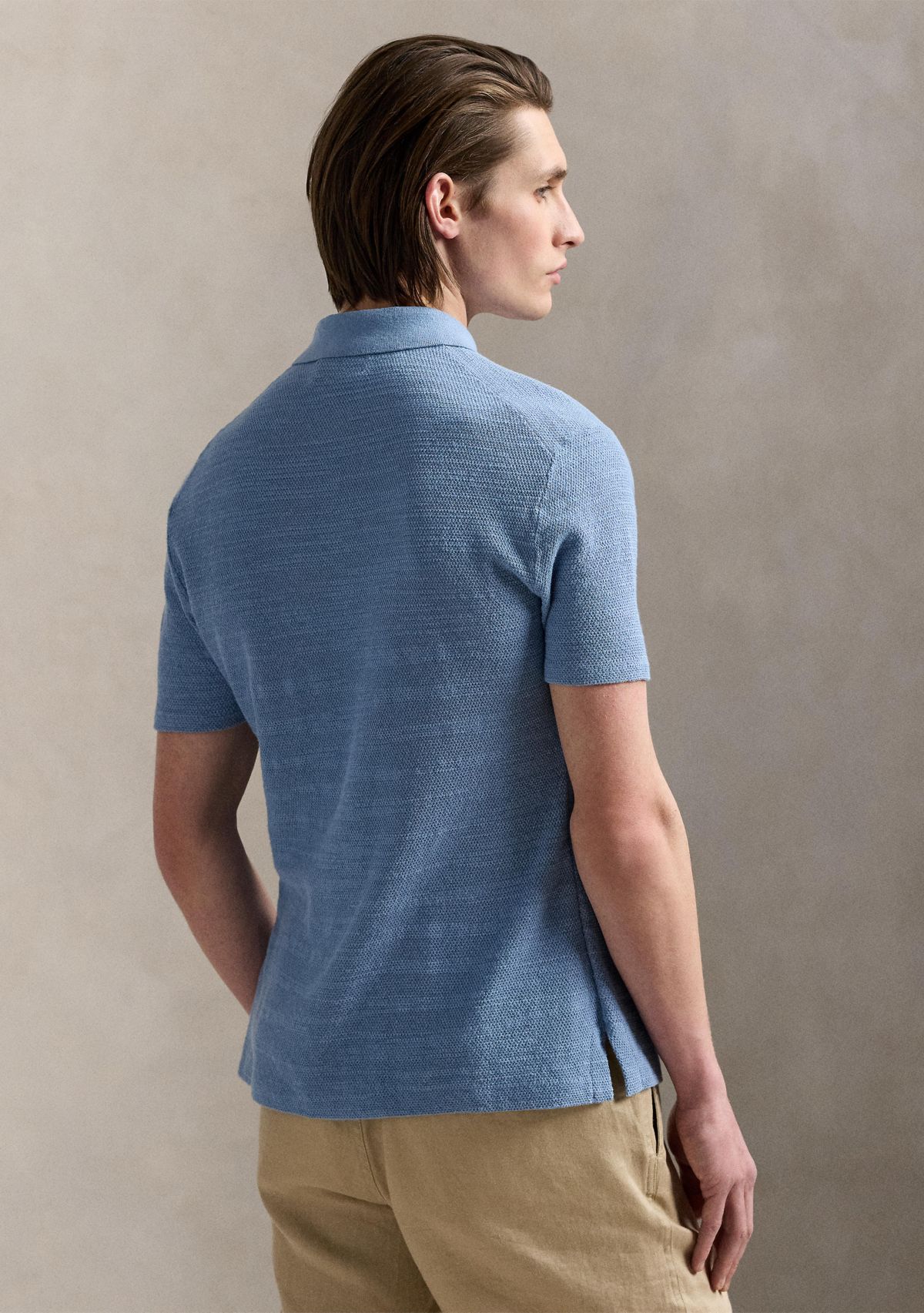 Textured Cotton-Linen Shirt Sweater