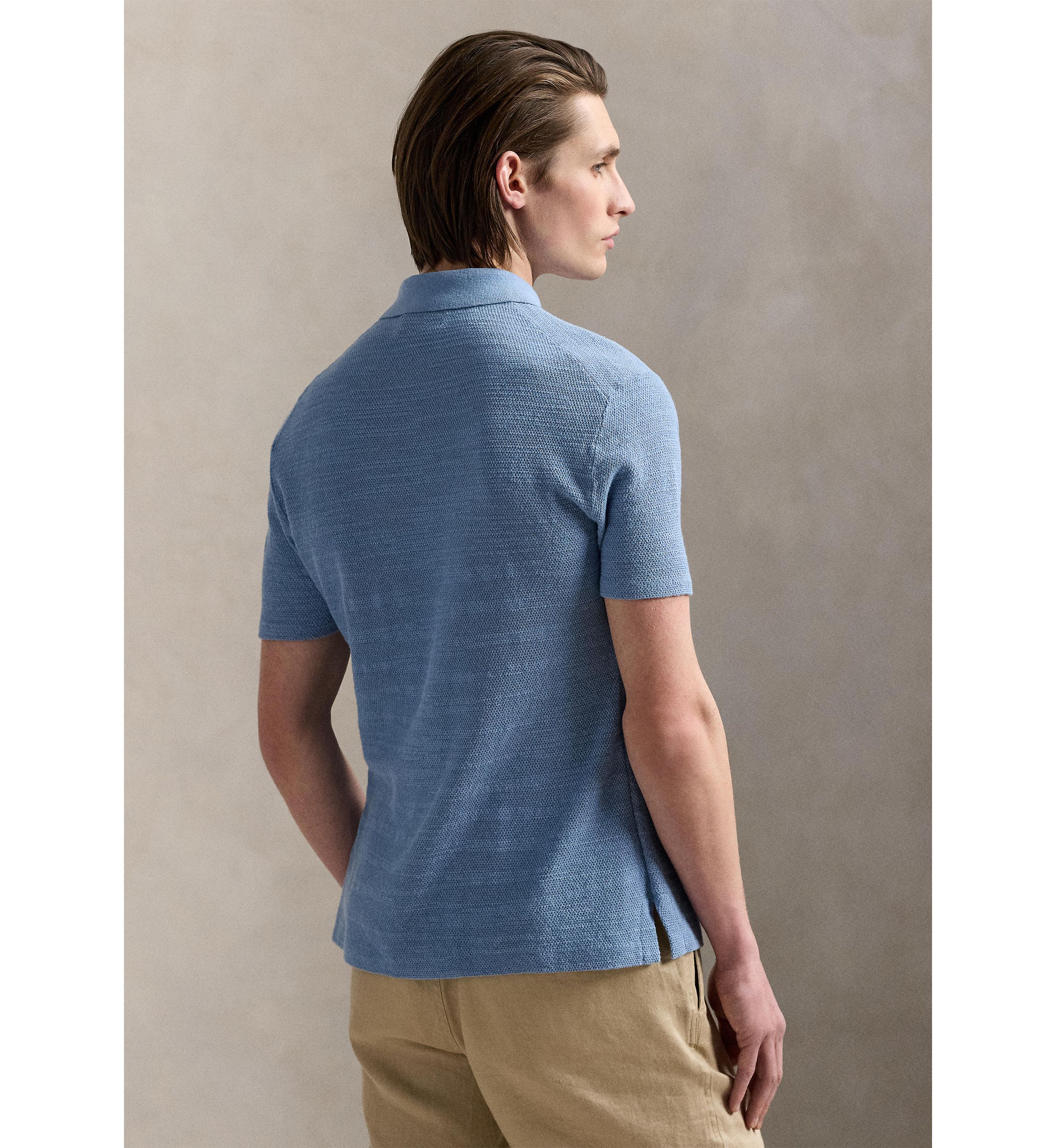 Textured Cotton-Linen Shirt Sweater