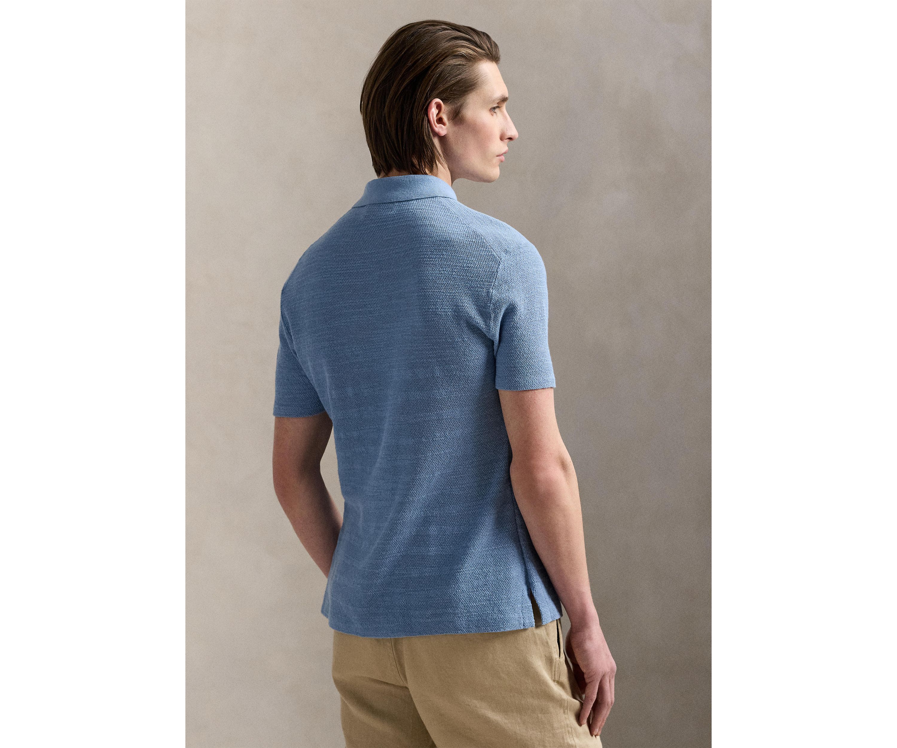 Textured Cotton-Linen Shirt Sweater
