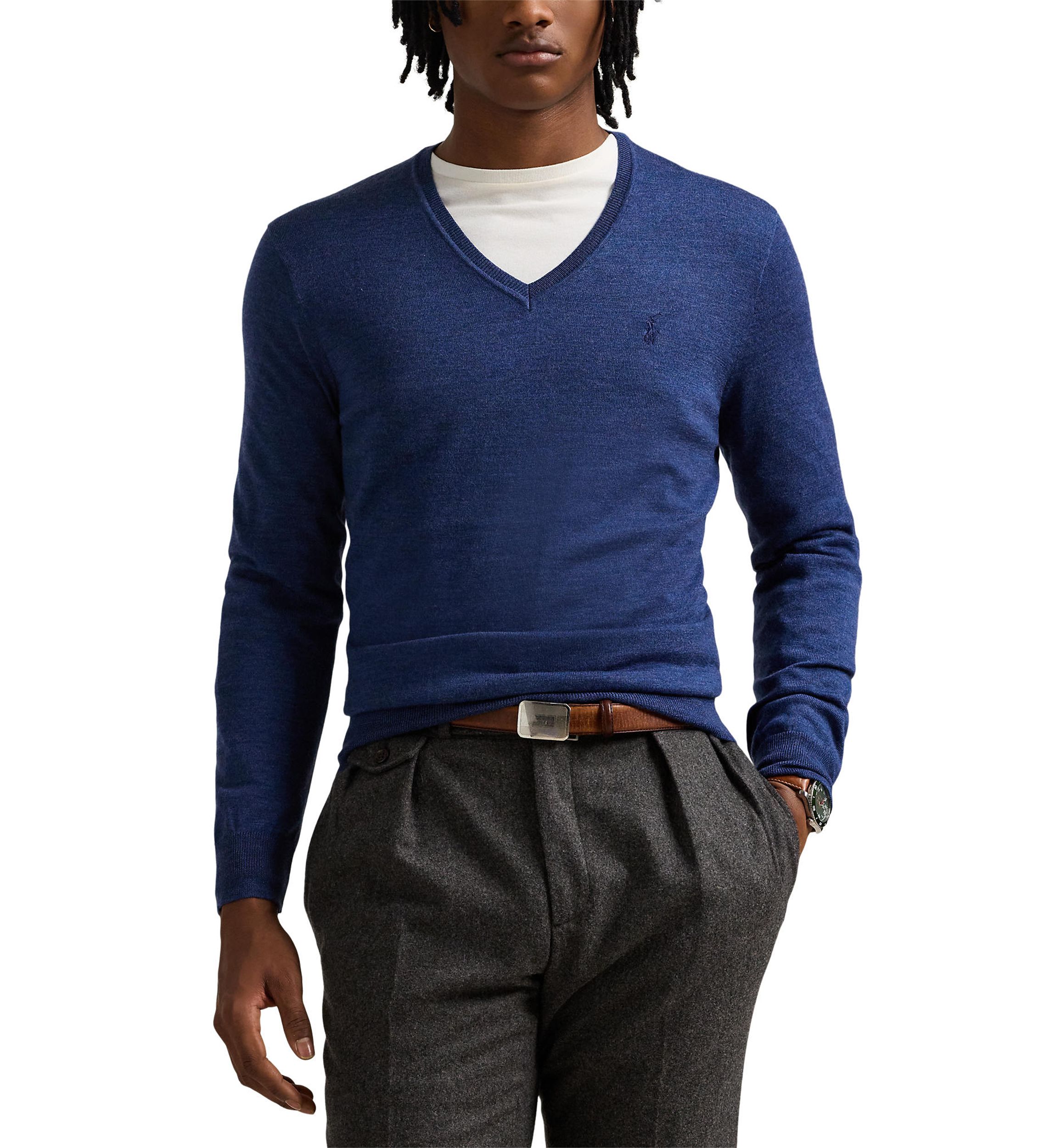 Washable Wool V-Neck Sweater