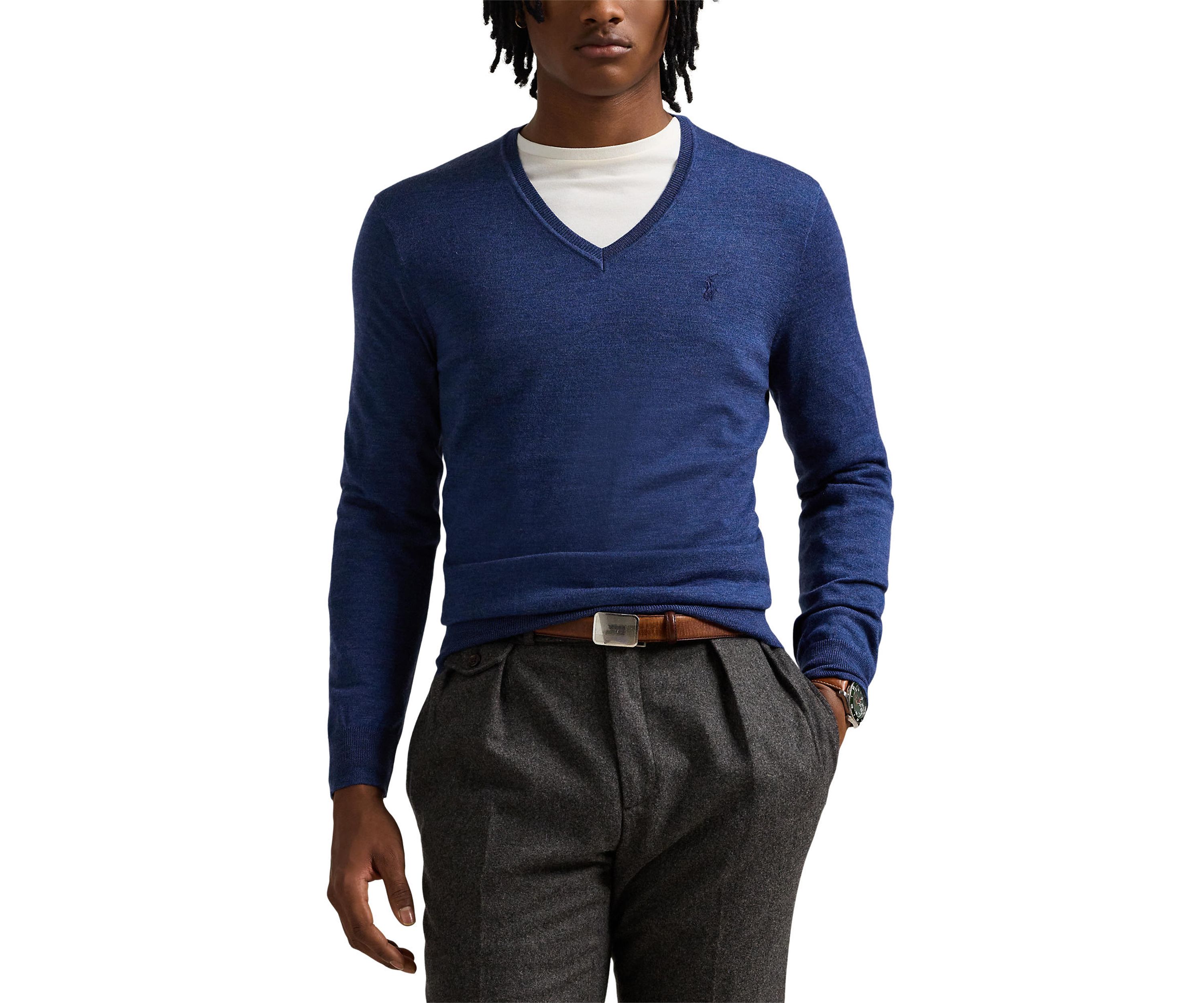 Washable Wool V-Neck Sweater