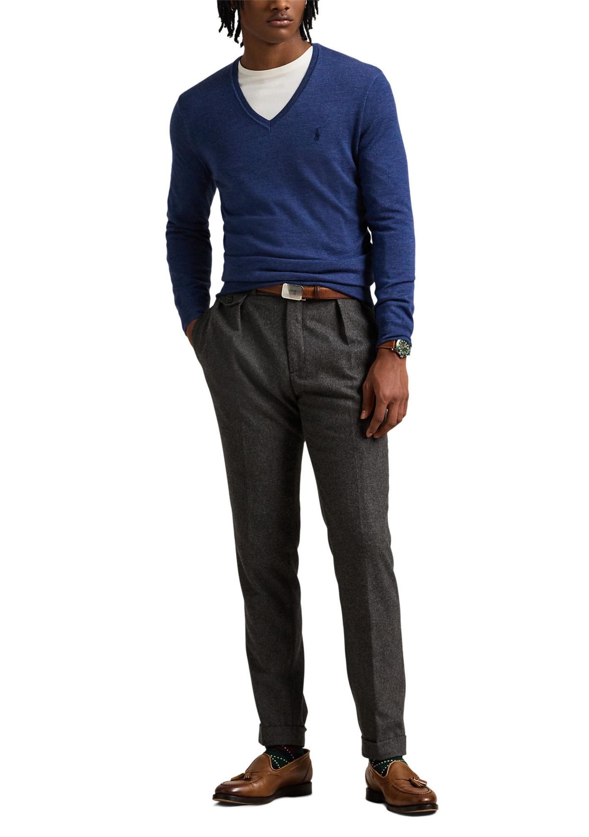 Washable Wool V-Neck Sweater